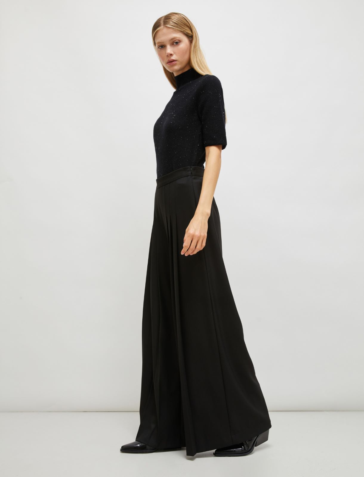 Wide trousers - Black - Marella - 5