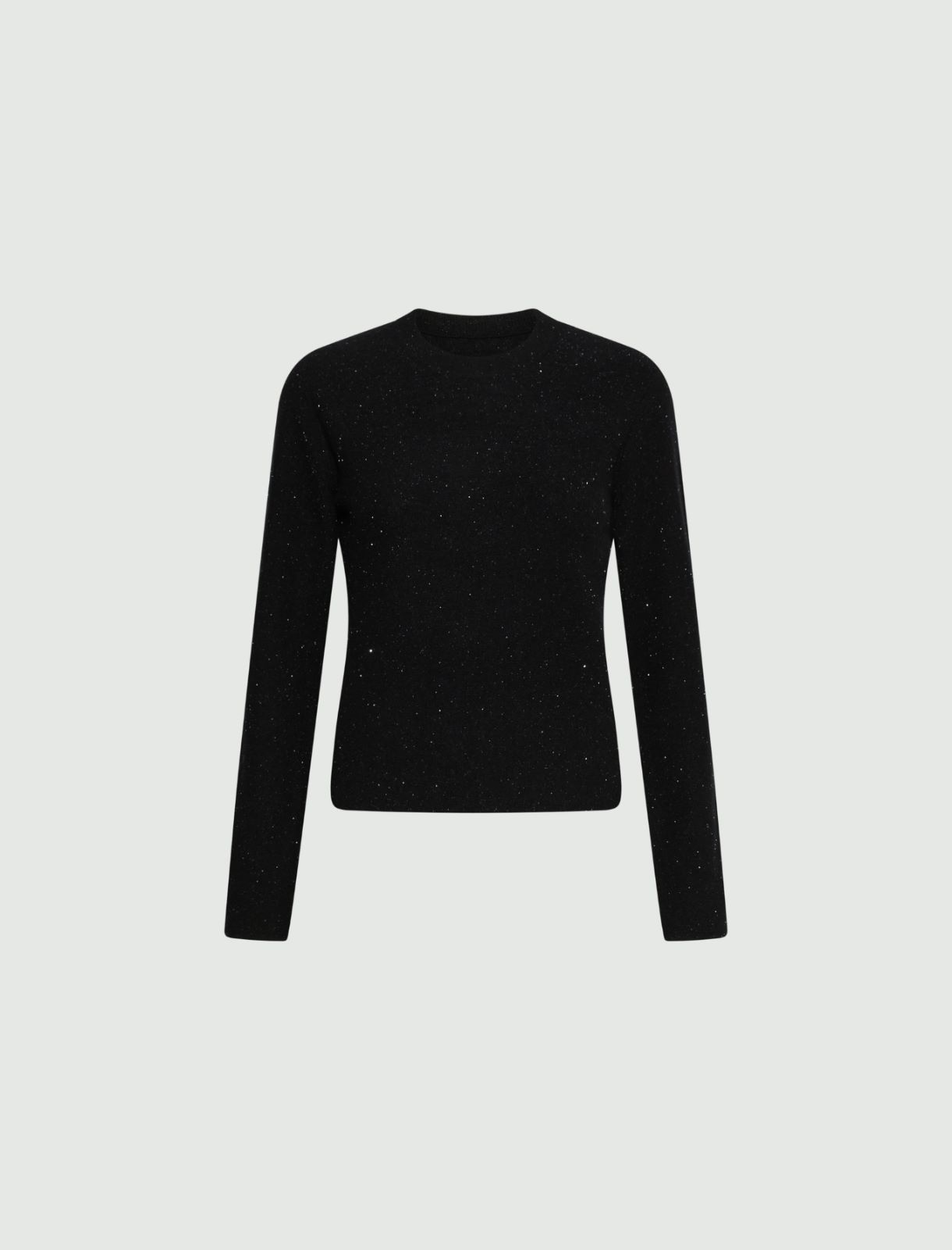 Micro sequin-embellished crew-neck sweater - Black - Marella - 5