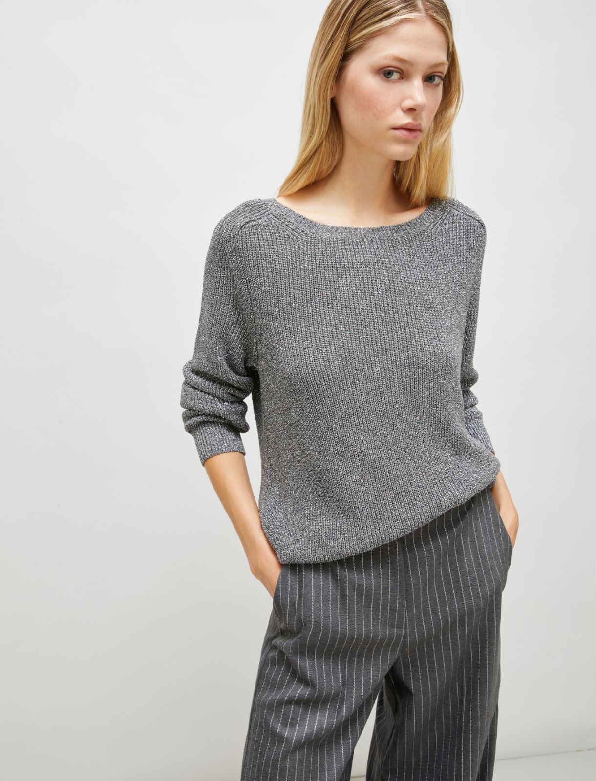 Crew-neck sweater - Grey - Marella - 4