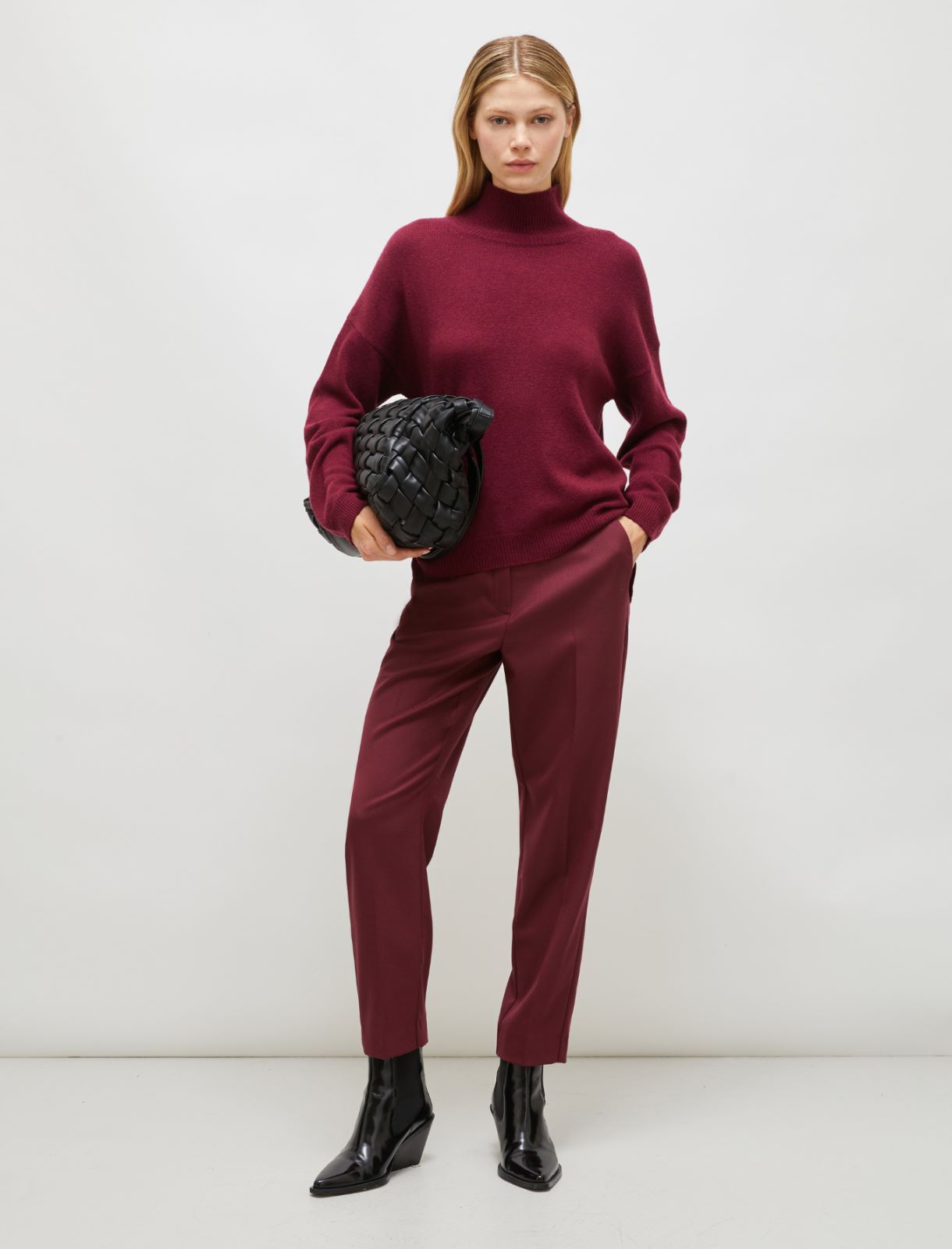 Oversized cashmere-blend sweater - Bordeaux - Marella