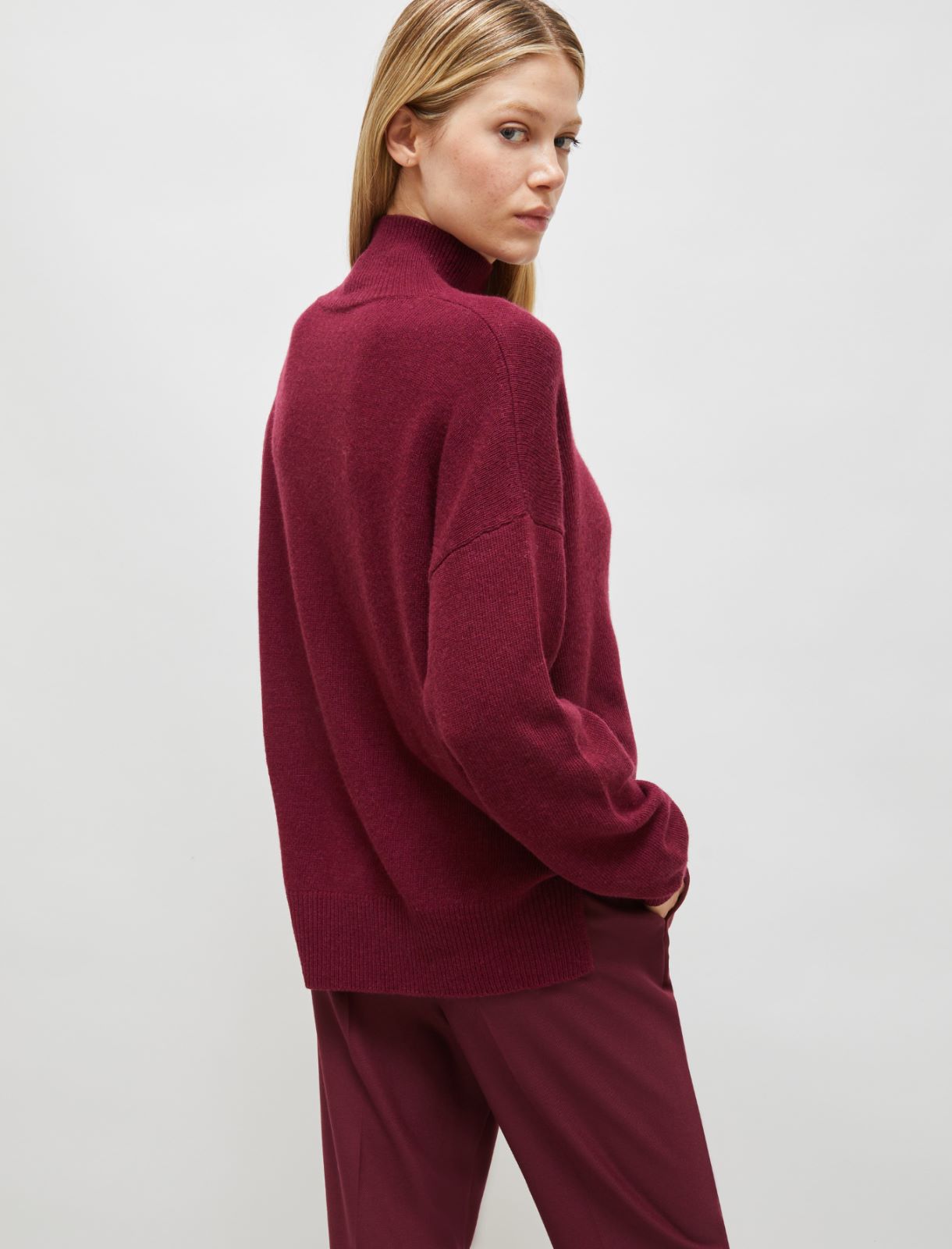 Oversized cashmere-blend sweater - Bordeaux - Marella - 2