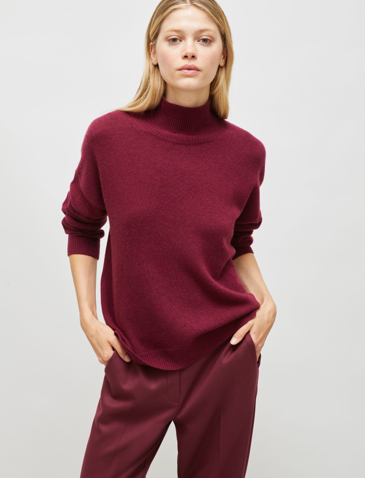 Oversized cashmere-blend sweater - Bordeaux - Marella - 3