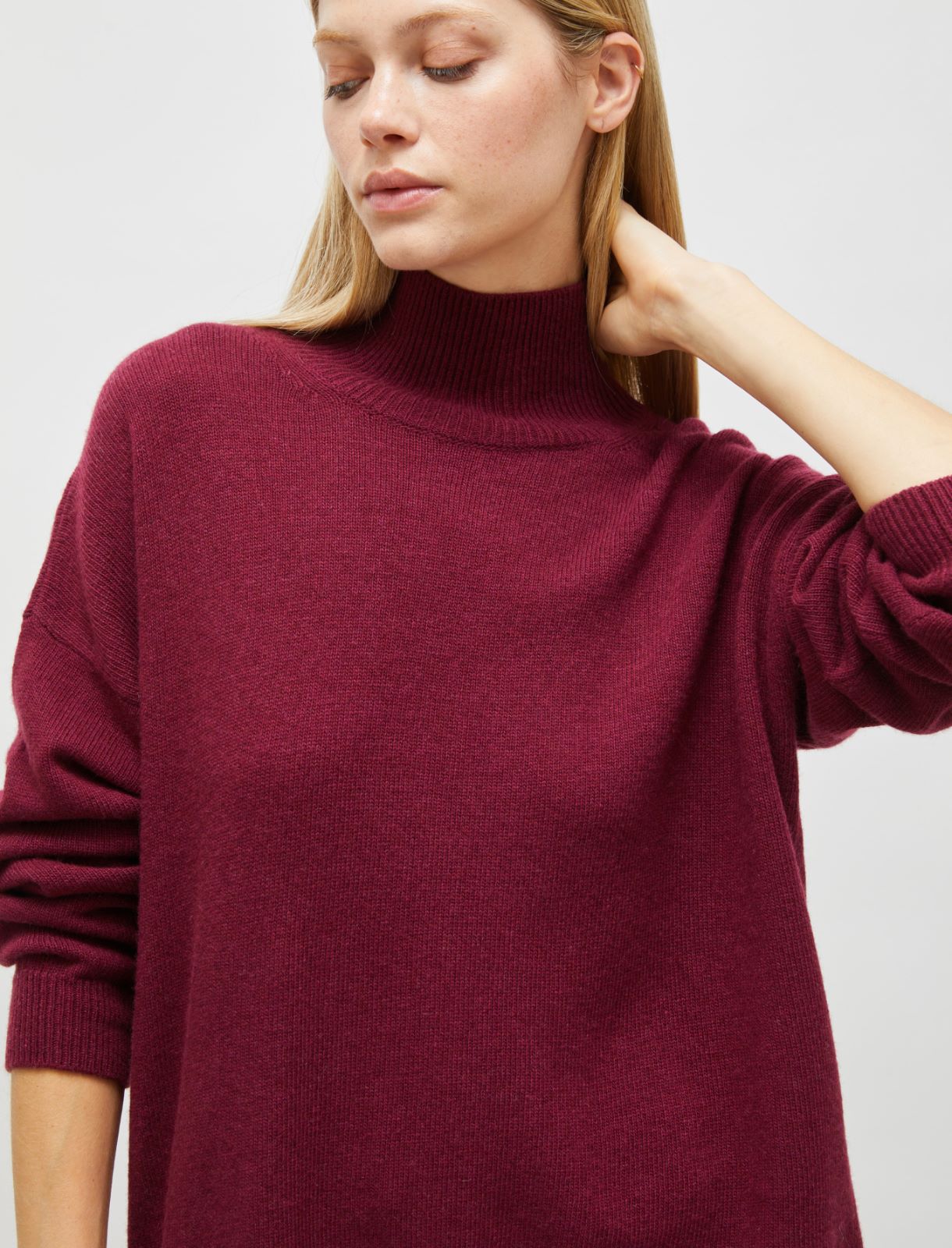 Oversized cashmere-blend sweater - Bordeaux - Marella - 4