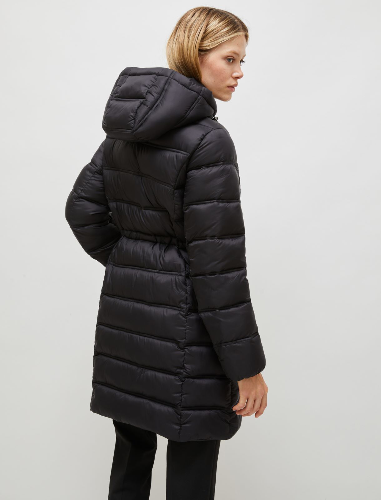 Long quilted down jacket - Black - Marella - 3