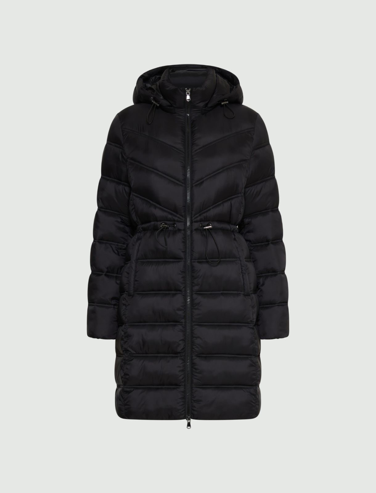 Long quilted down jacket - Black - Marella