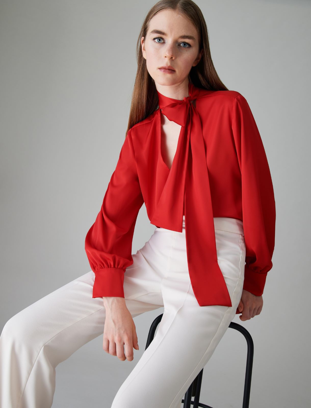 Shirt with sash detail - Red - Marella - 4