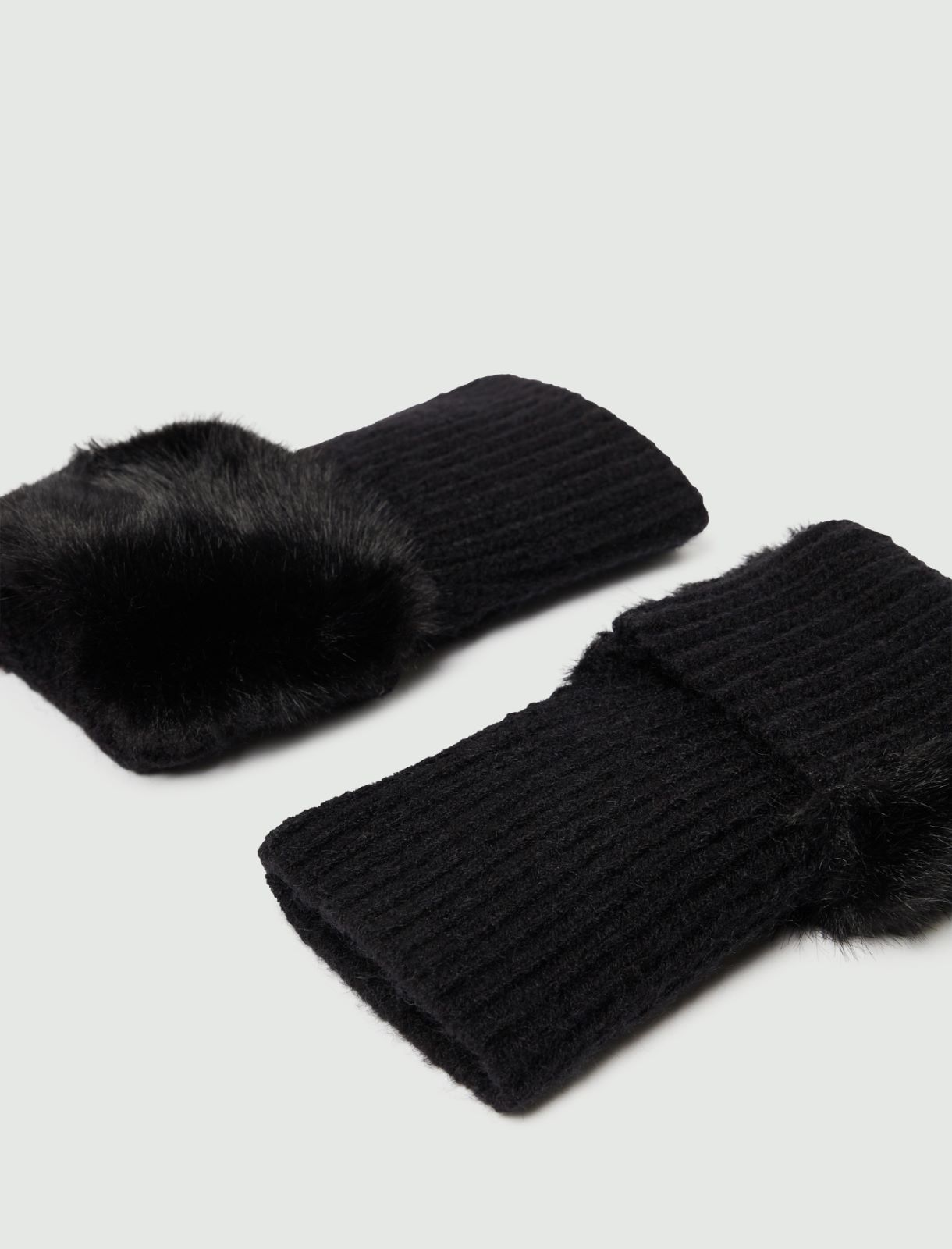 Wool-blend hand warmers - Black - Marella - 2