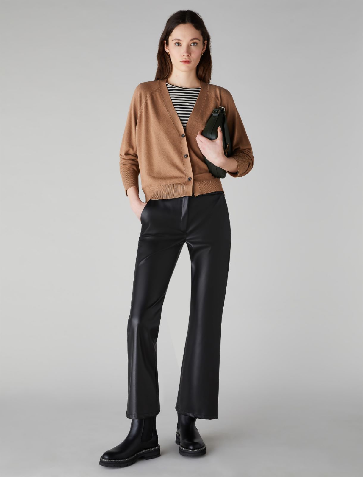 Coated jersey trousers - Black - Marella