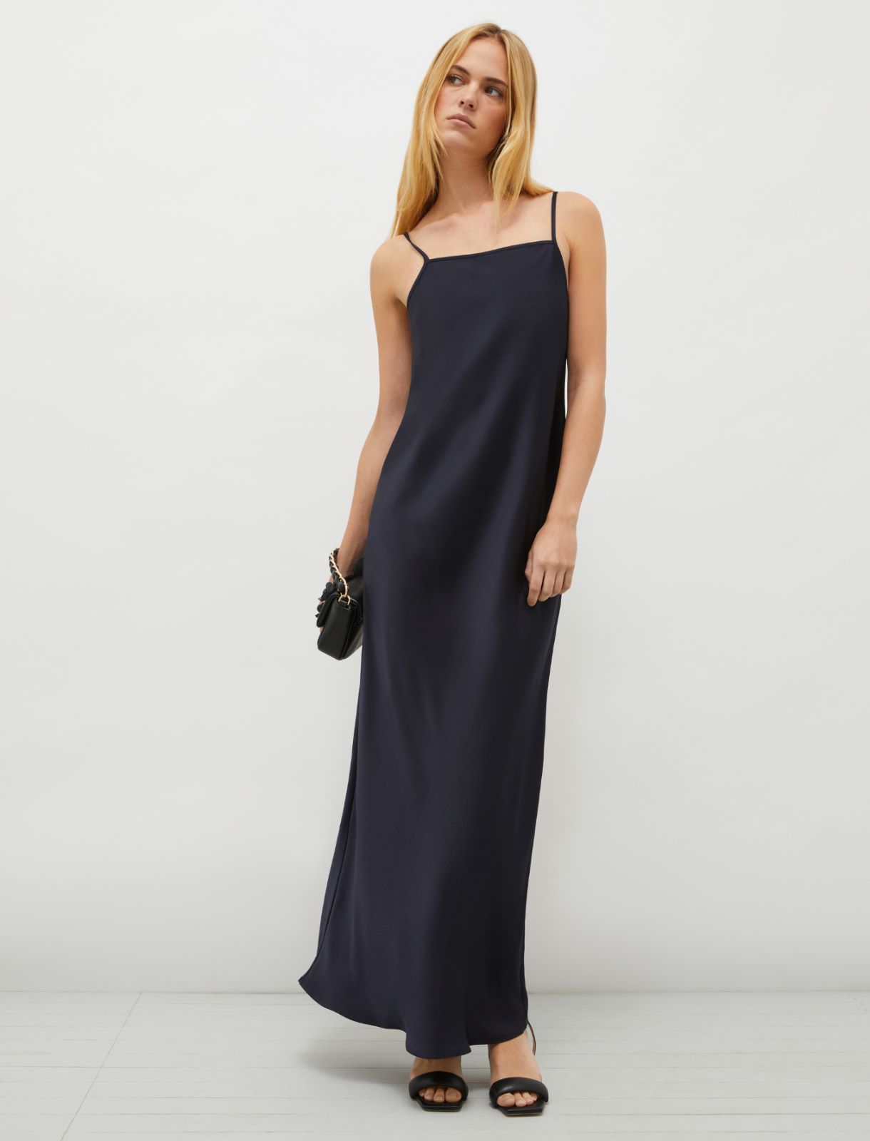 Satin slip dress - Navy - Marella - 2