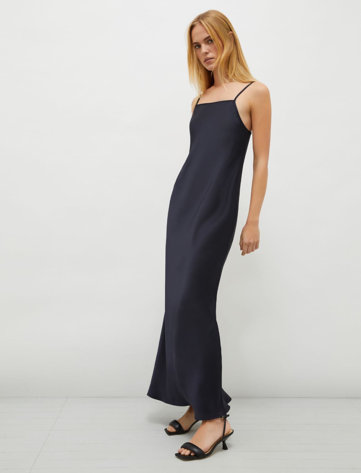 Satin slip dress - Navy - Marella - 4