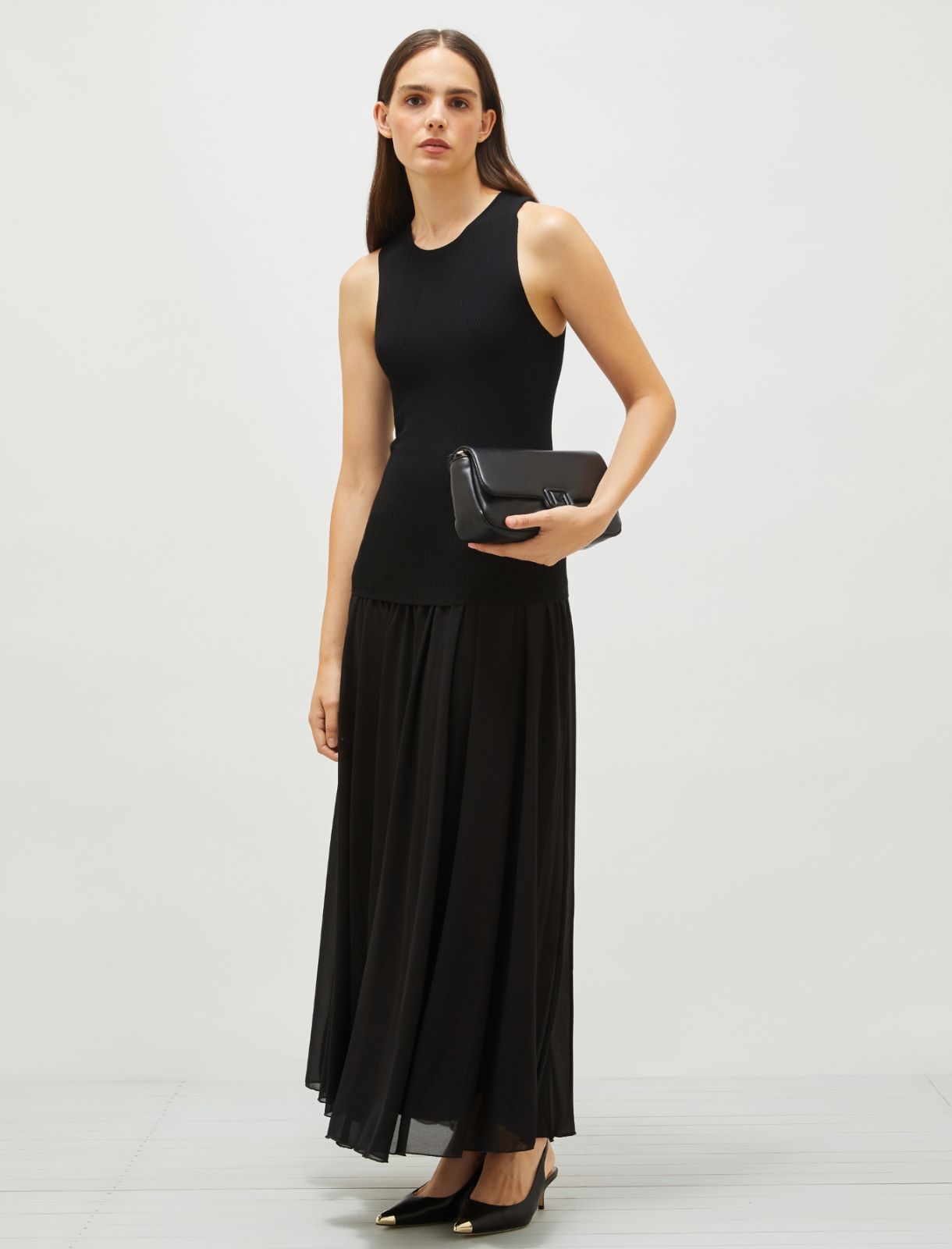 Sleeveless top with openwork detail - Black - Marella