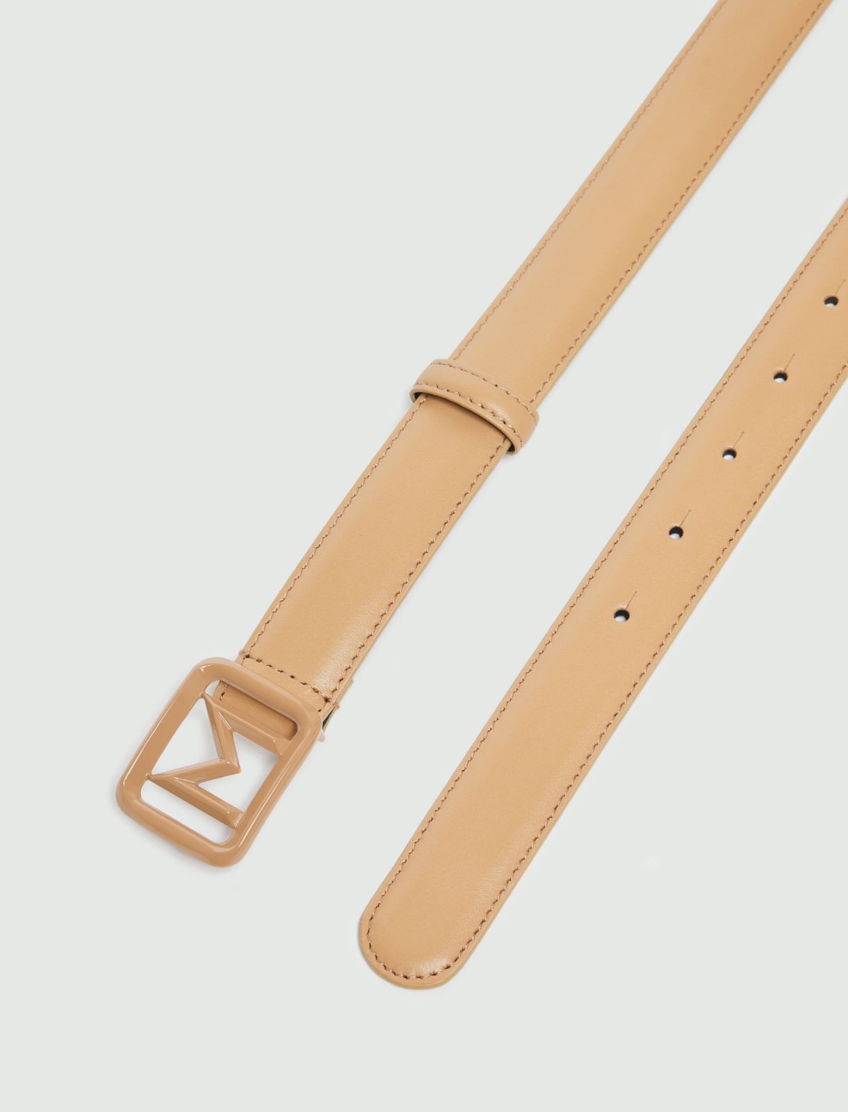 Painted M buckle-adorned belt - Camel - 2