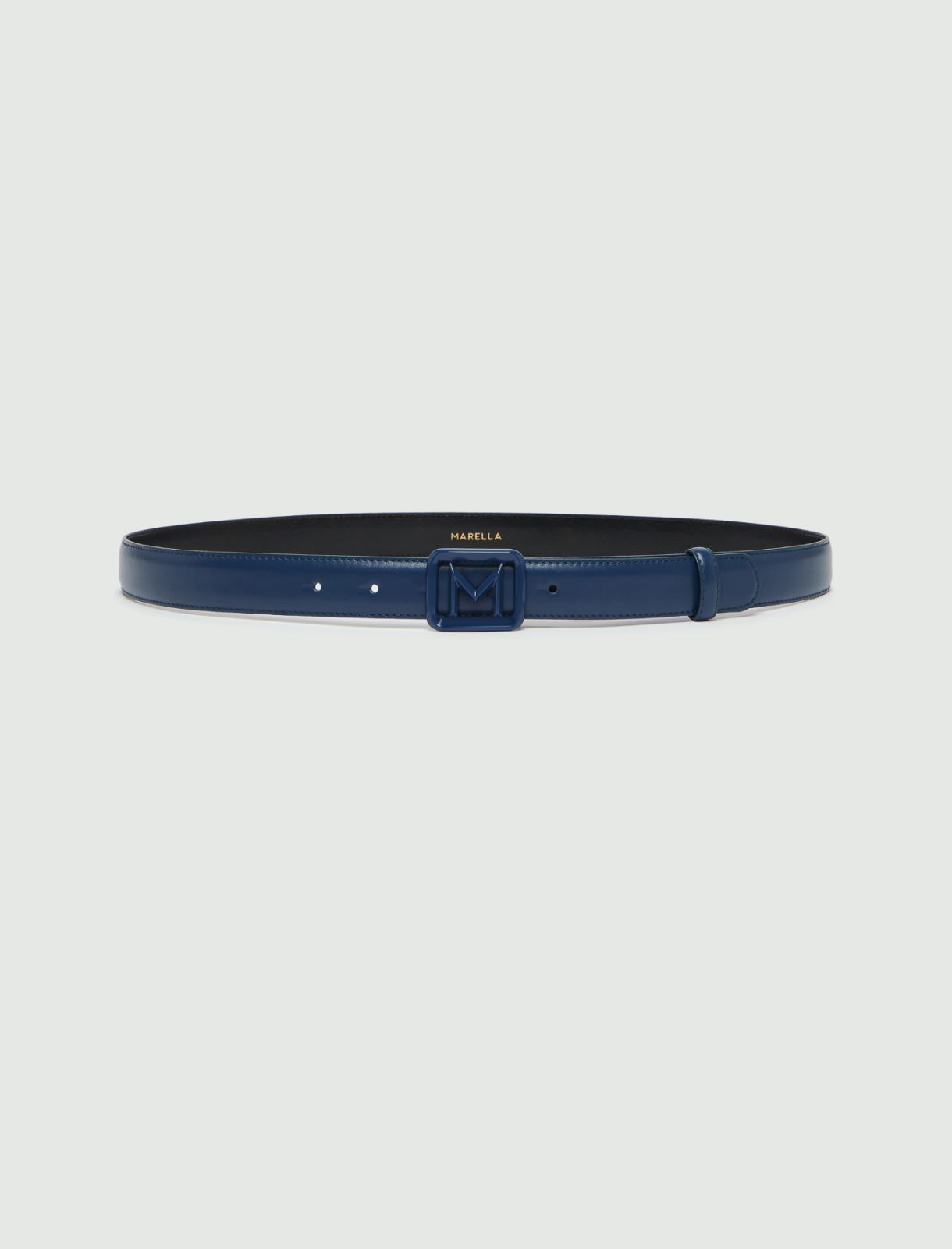 Painted M buckle-adorned belt - Navy