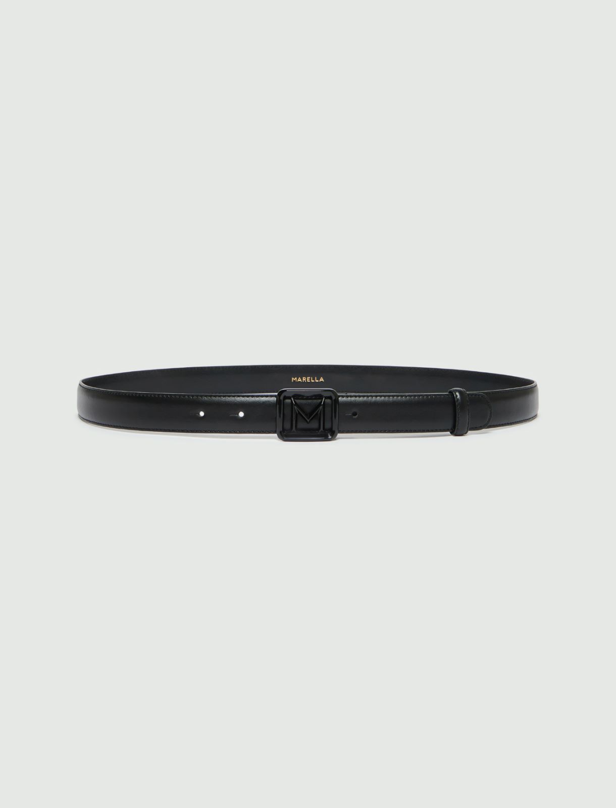 Painted M buckle-adorned belt - Black