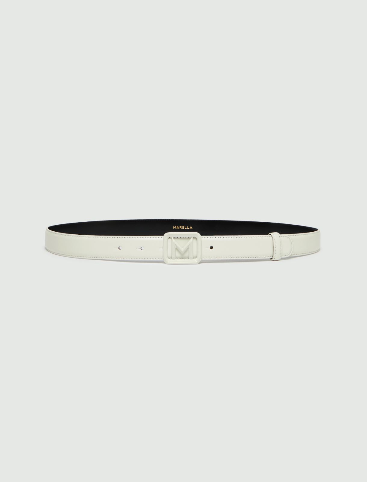 Painted M buckle-adorned belt - White - Marella