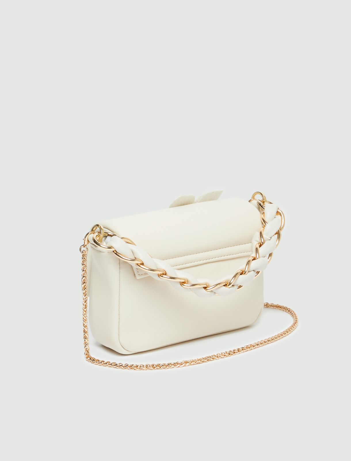 Embroidered flapover bag - White - 2