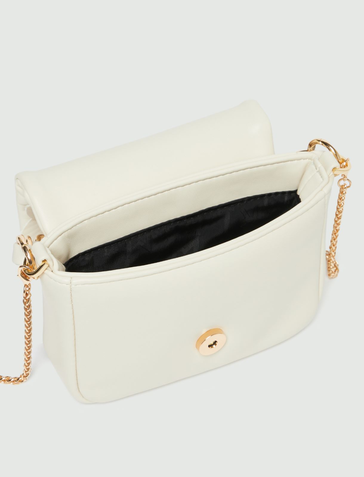 Embroidered flapover bag - White - 5