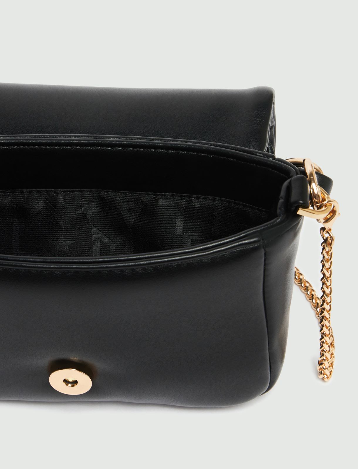 Embroidered flapover bag - Black - 5