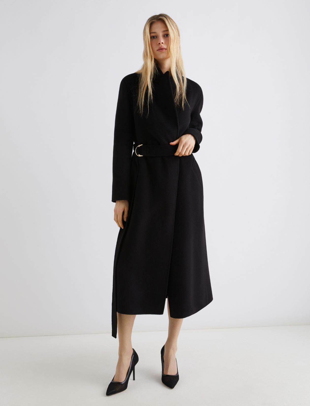 Straight-fit wool coat - BLACK - Marella - 3