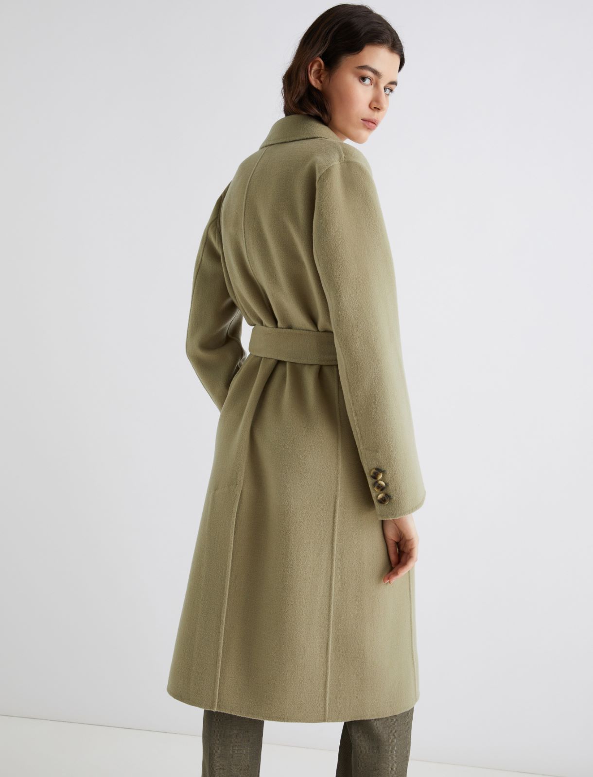 Double-breasted pure wool coat - SAGE - Marella - 2