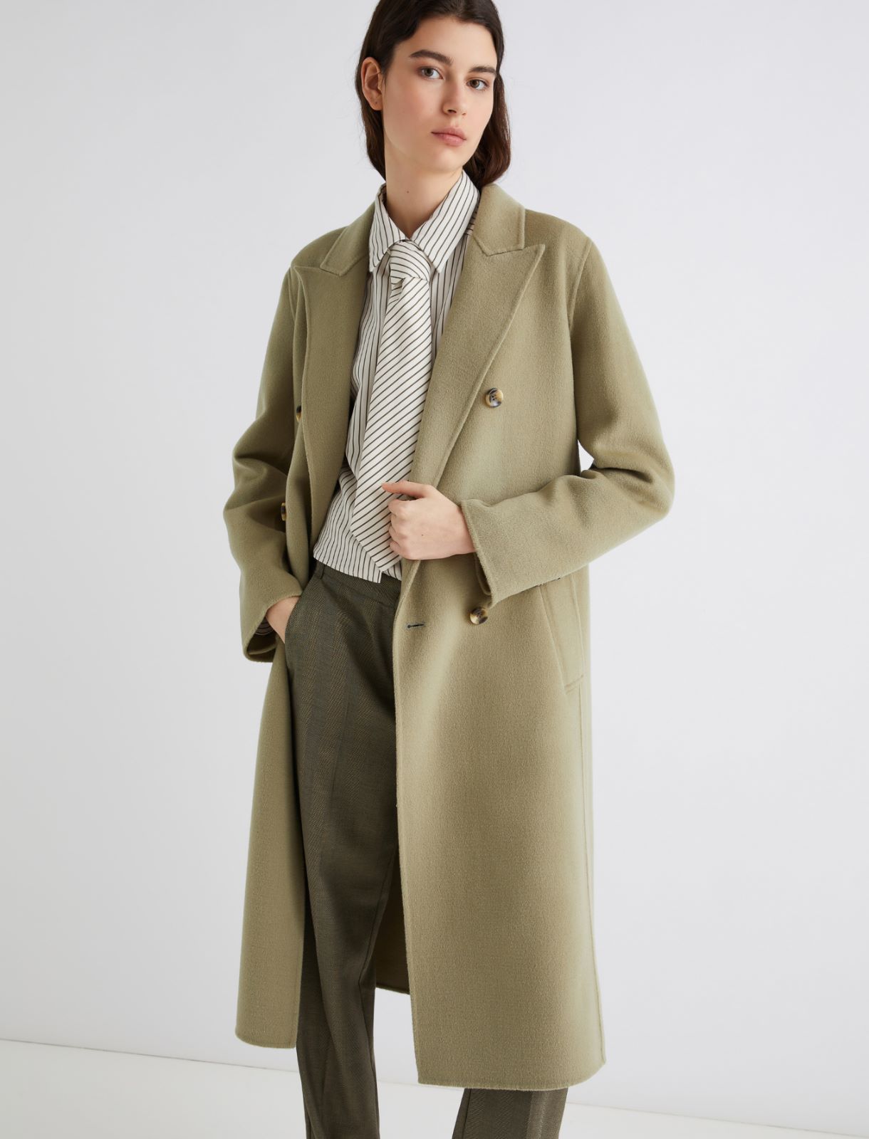 Double-breasted pure wool coat - SAGE - Marella - 3