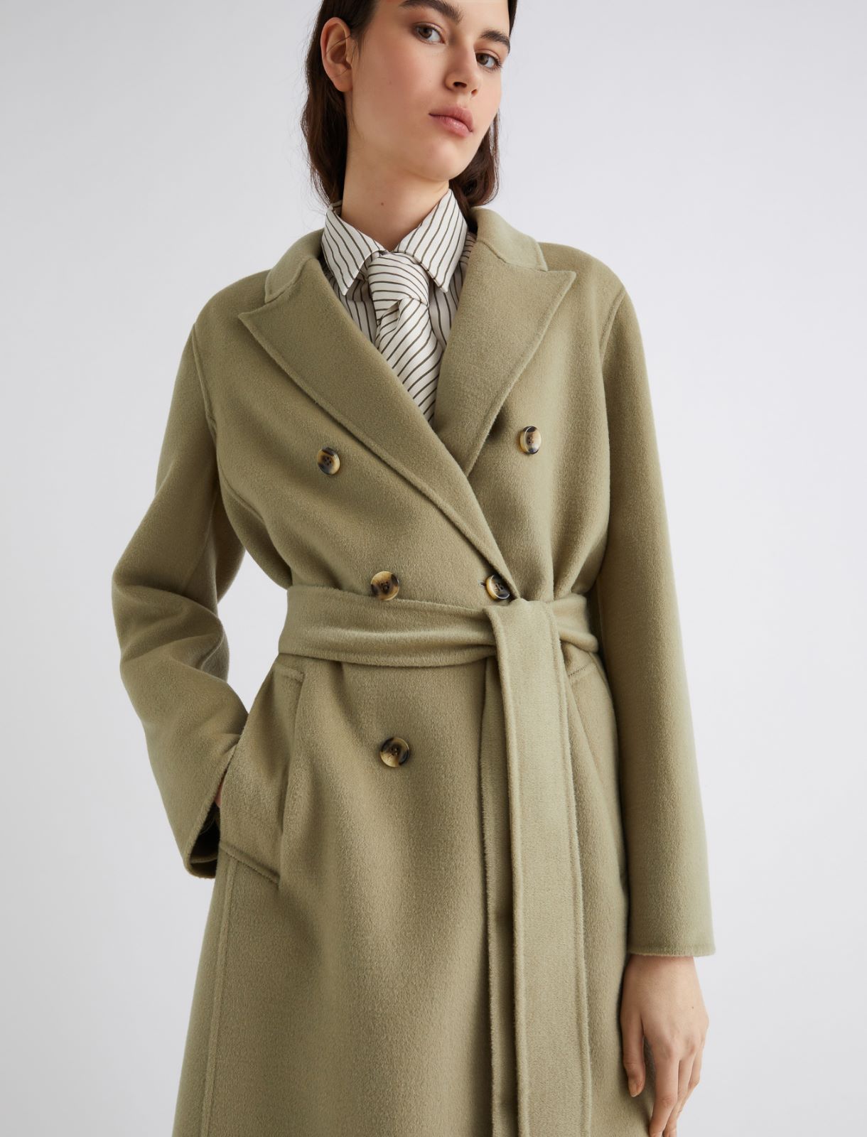 Double-breasted pure wool coat - SAGE - Marella - 4