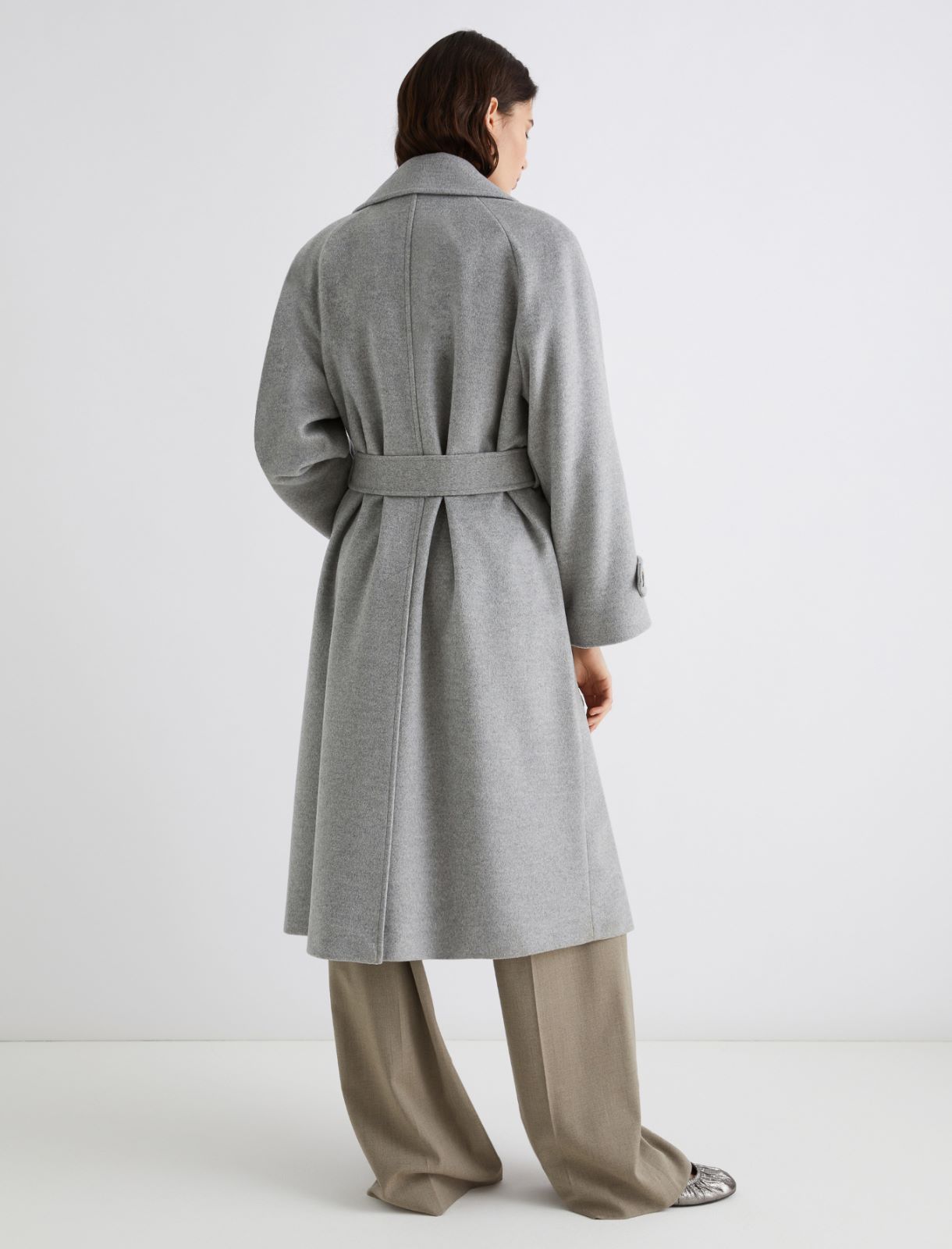 Wool and cashmere broadcloth coat - MELANGE GREY - Marella - 2