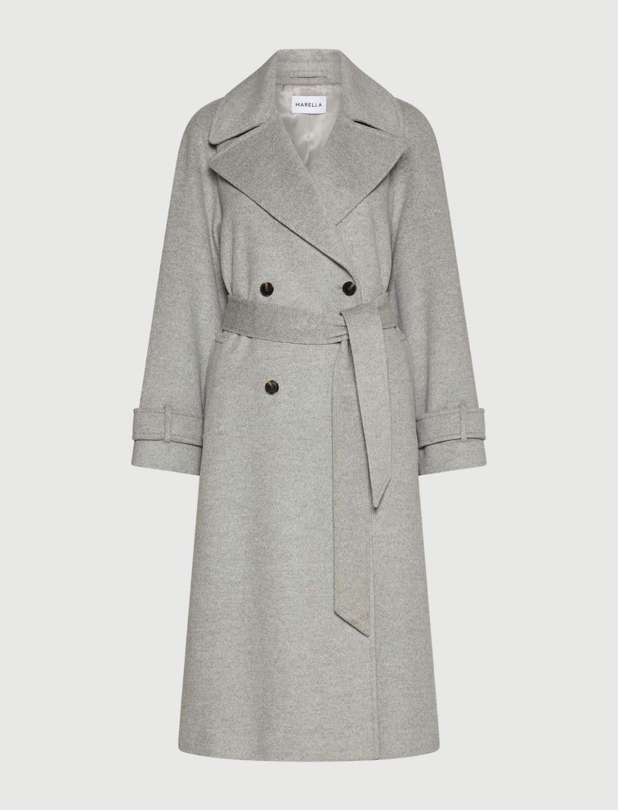 Wool and cashmere broadcloth coat - MELANGE GREY - Marella - 6