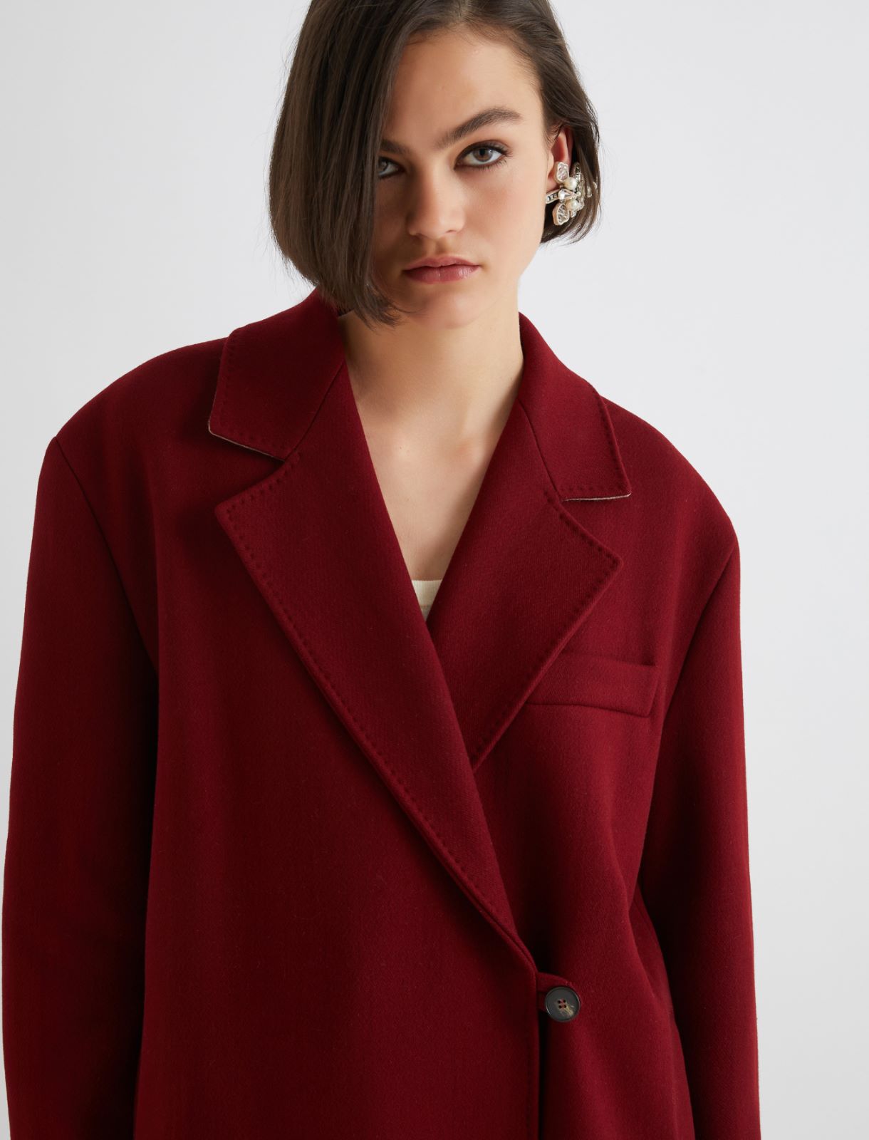Oversized coat - BORDEAUX - Marella - 5