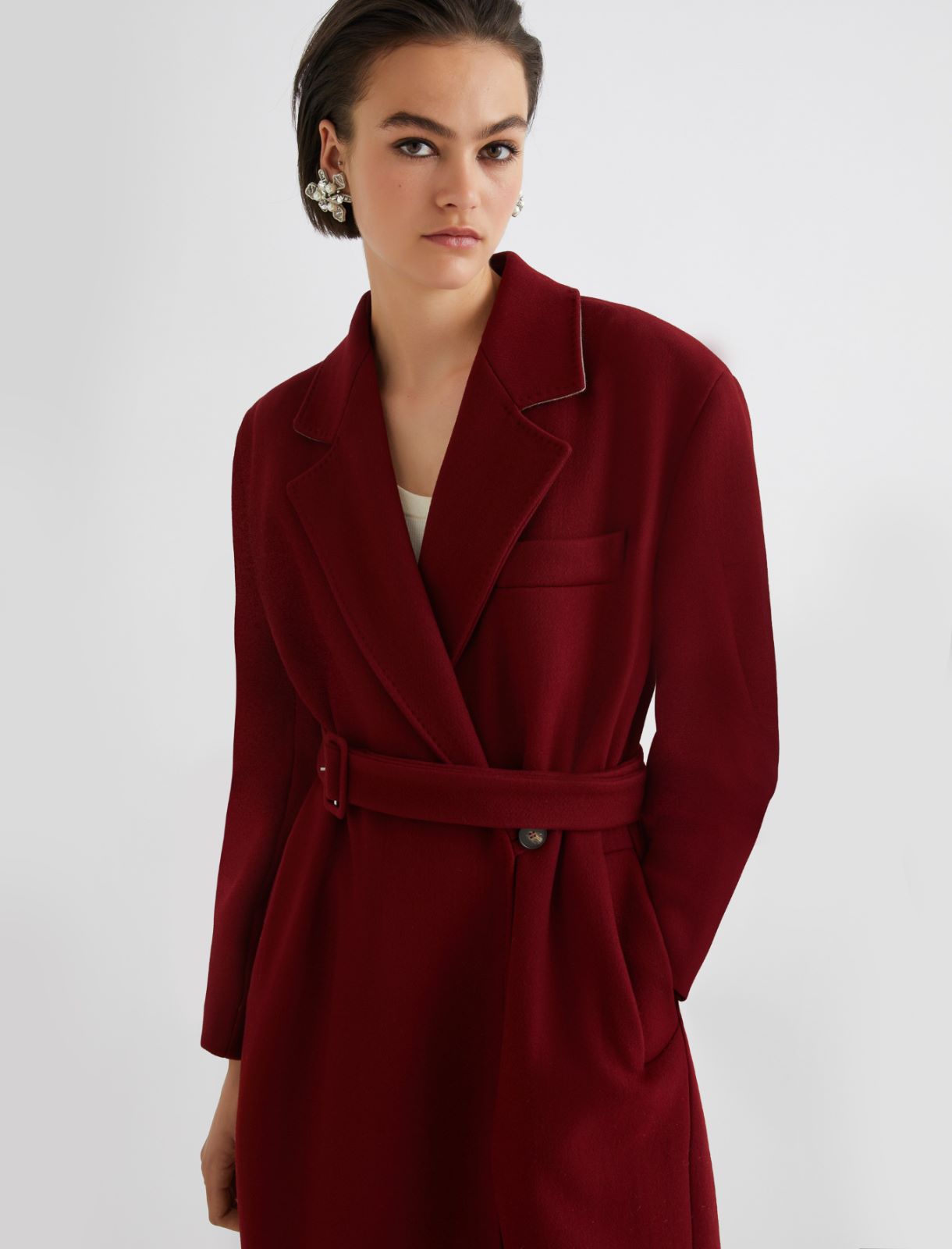 Oversized coat - BORDEAUX - Marella - 6