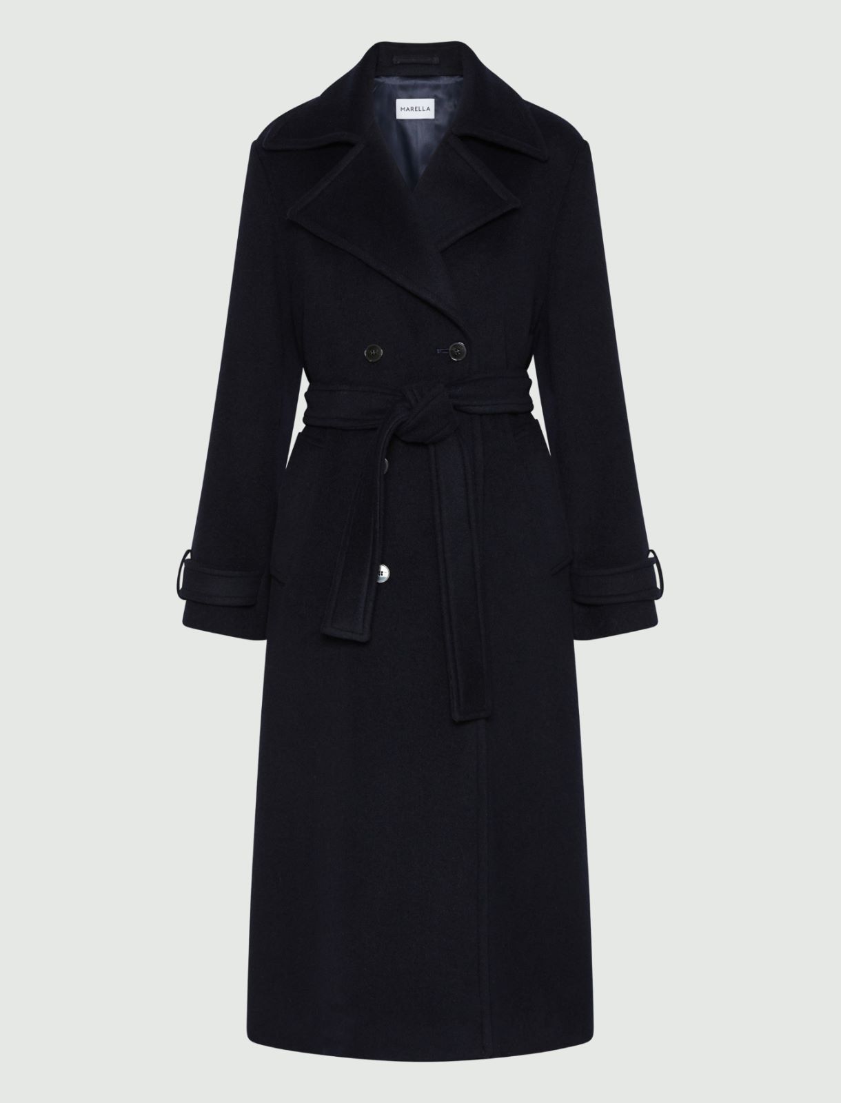 Double-breasted coat with tab detail - NAVY - Marella