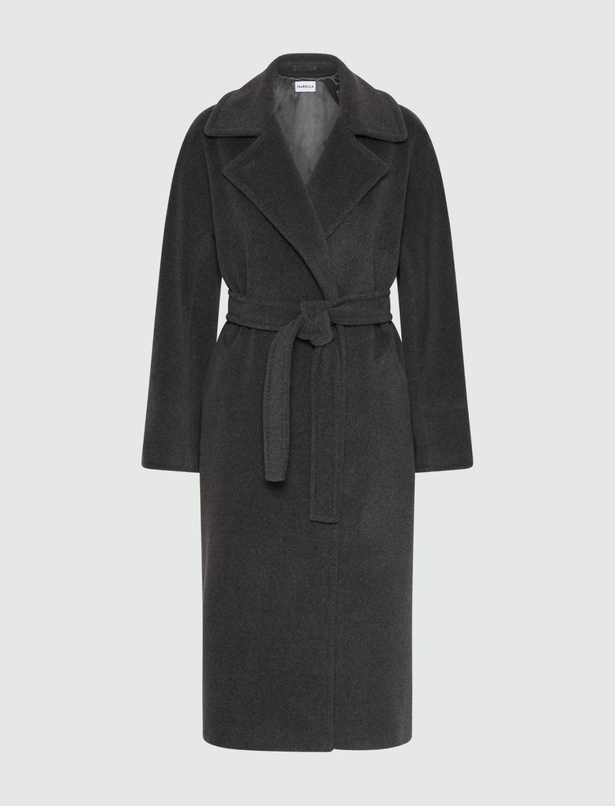 Double-breasted beaver cloth coat - MELANGE GREY - Marella