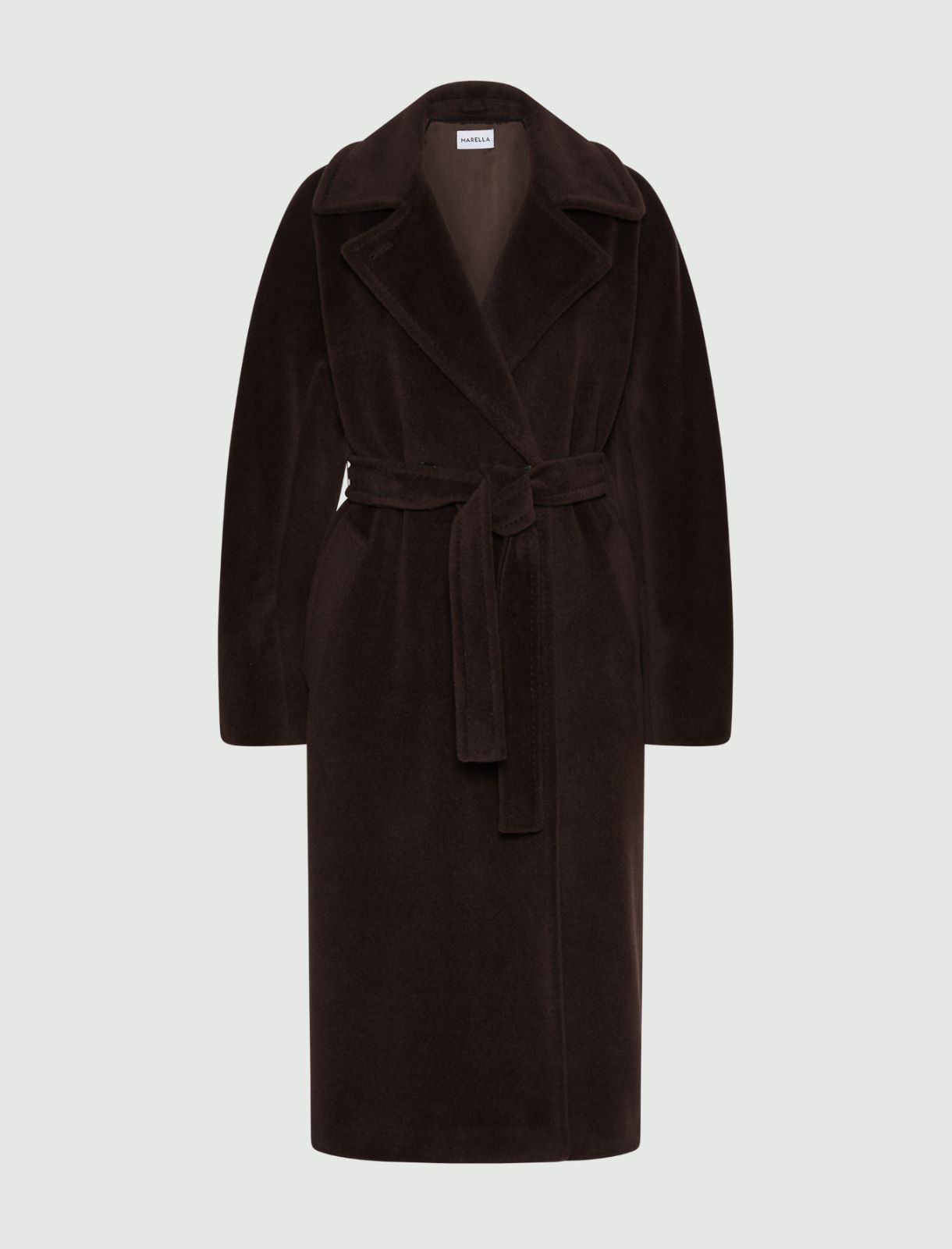 Double-breasted beaver cloth coat - BROWN - Marella