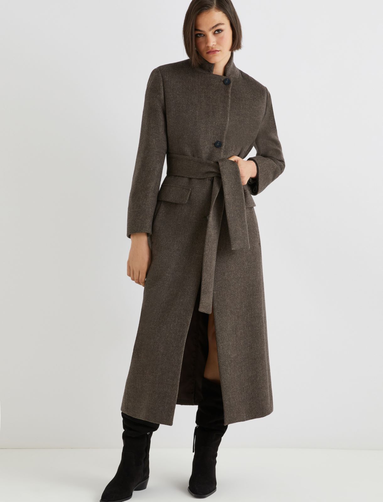 Single-breasted coat - BROWN - Marella - 4