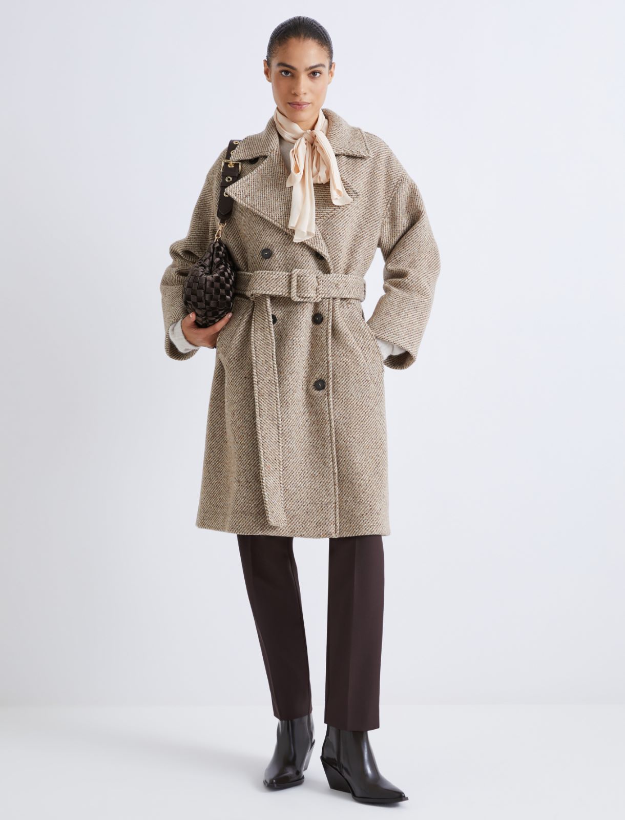 Double-breasted alpaca coat - NATURAL - Marella - 2