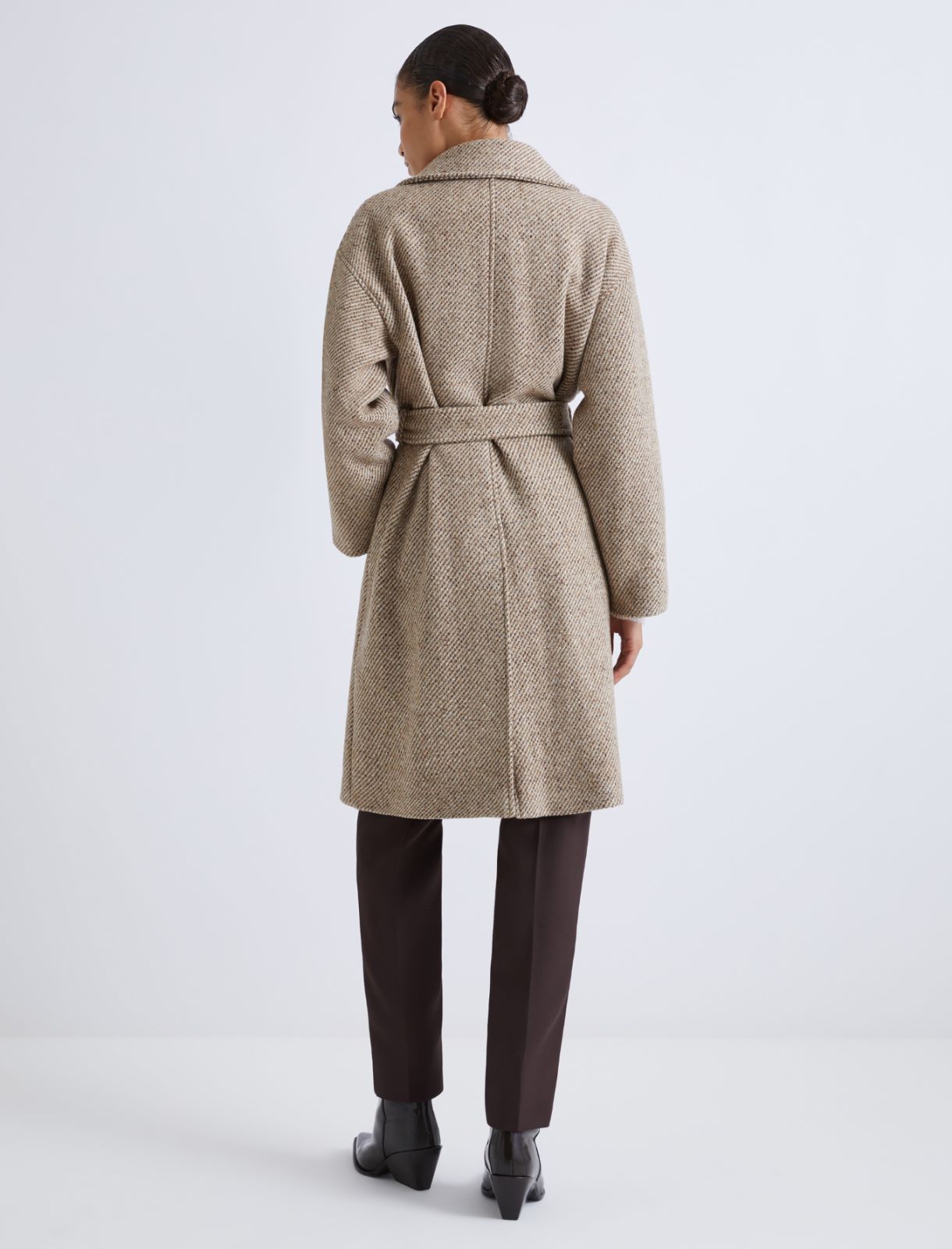 Double-breasted alpaca coat - NATURAL - Marella - 3