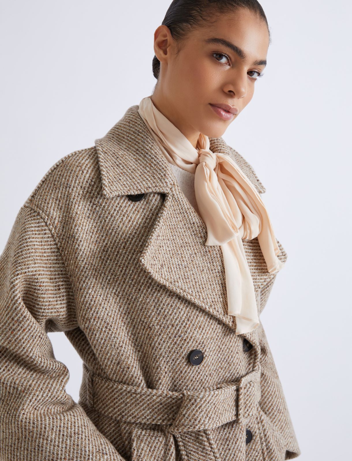 Double-breasted alpaca coat - NATURAL - Marella - 5