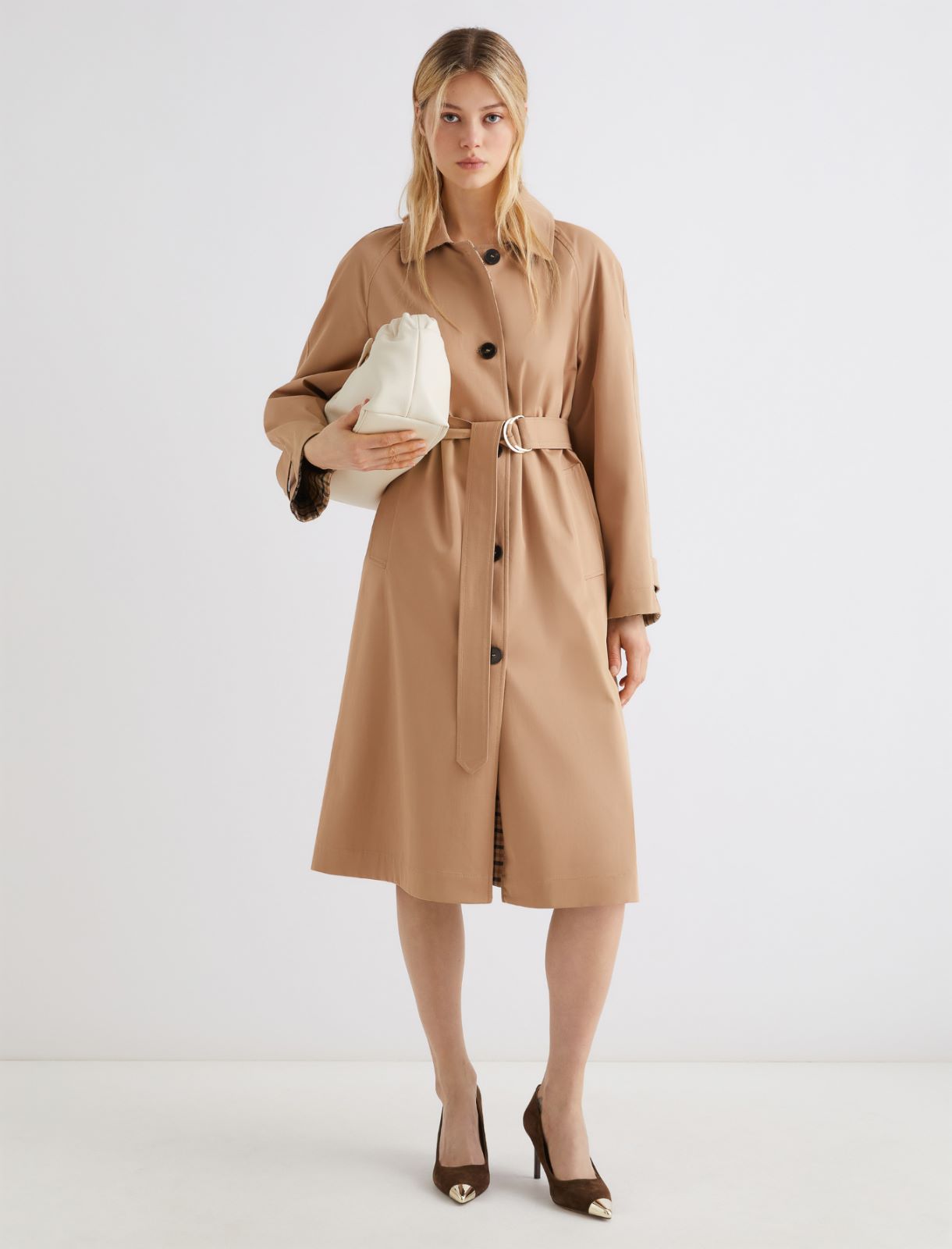 Gabardina de algodón elástico - CAMEL - Marella - 2