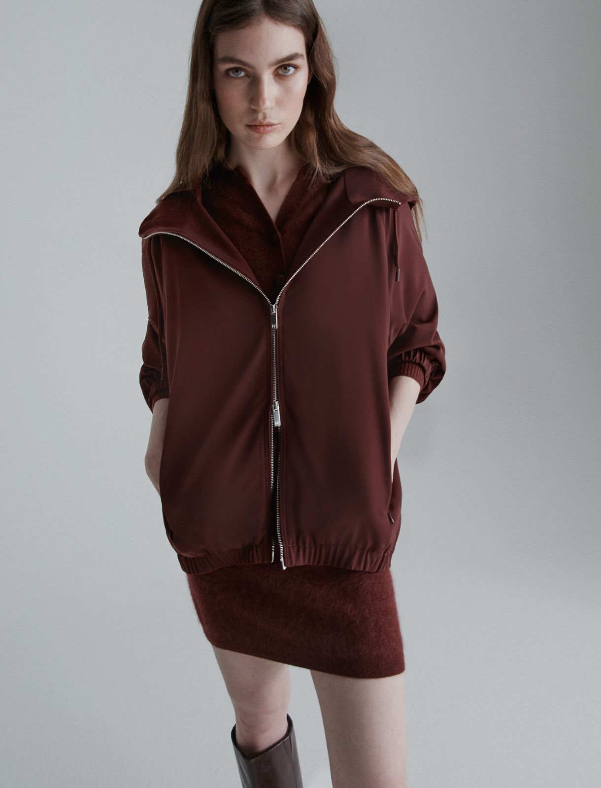 Water-repellent blouson jacket - BORDEAUX - Marella - 4