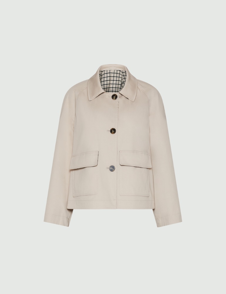Short stretch gabardine trench coat - Marella