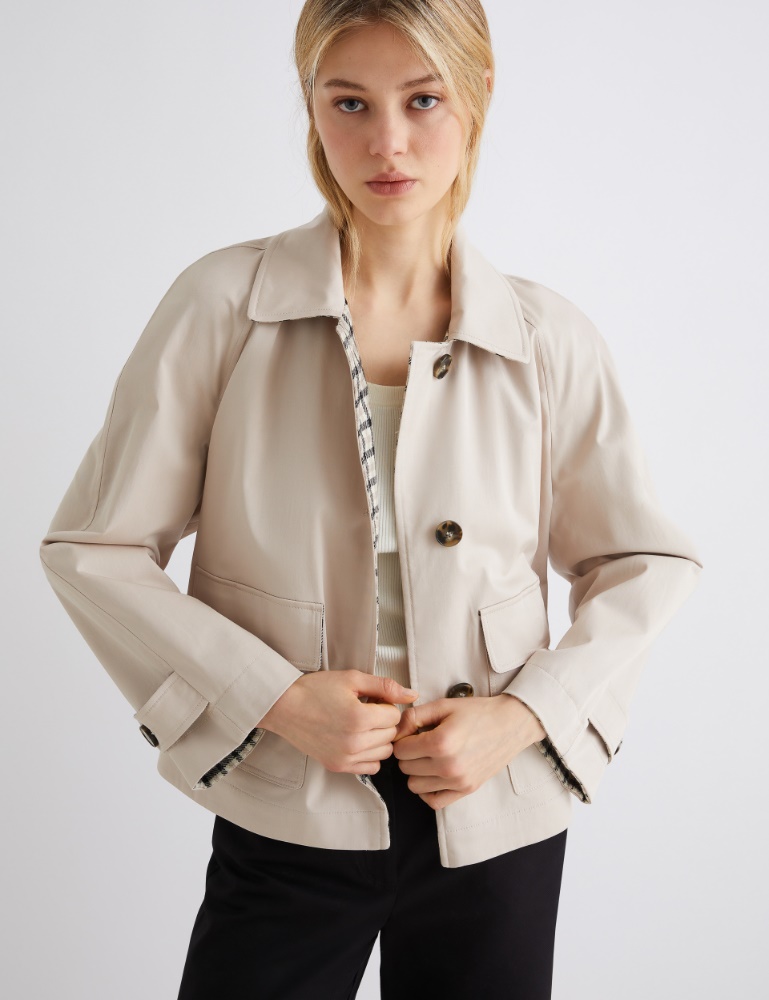 Short stretch gabardine trench coat - Marella