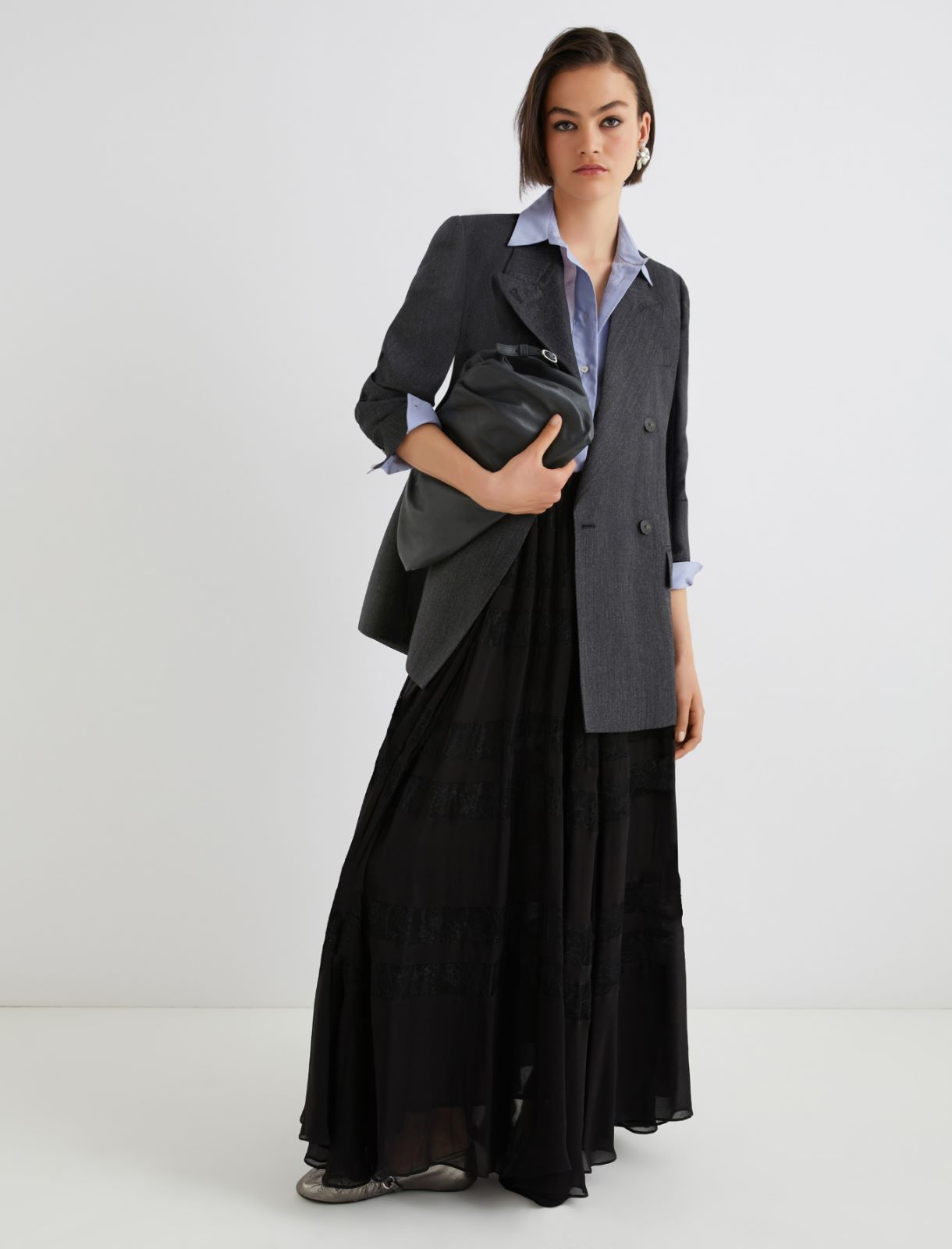 Double-breasted wool blazer - GREY - Marella - 2