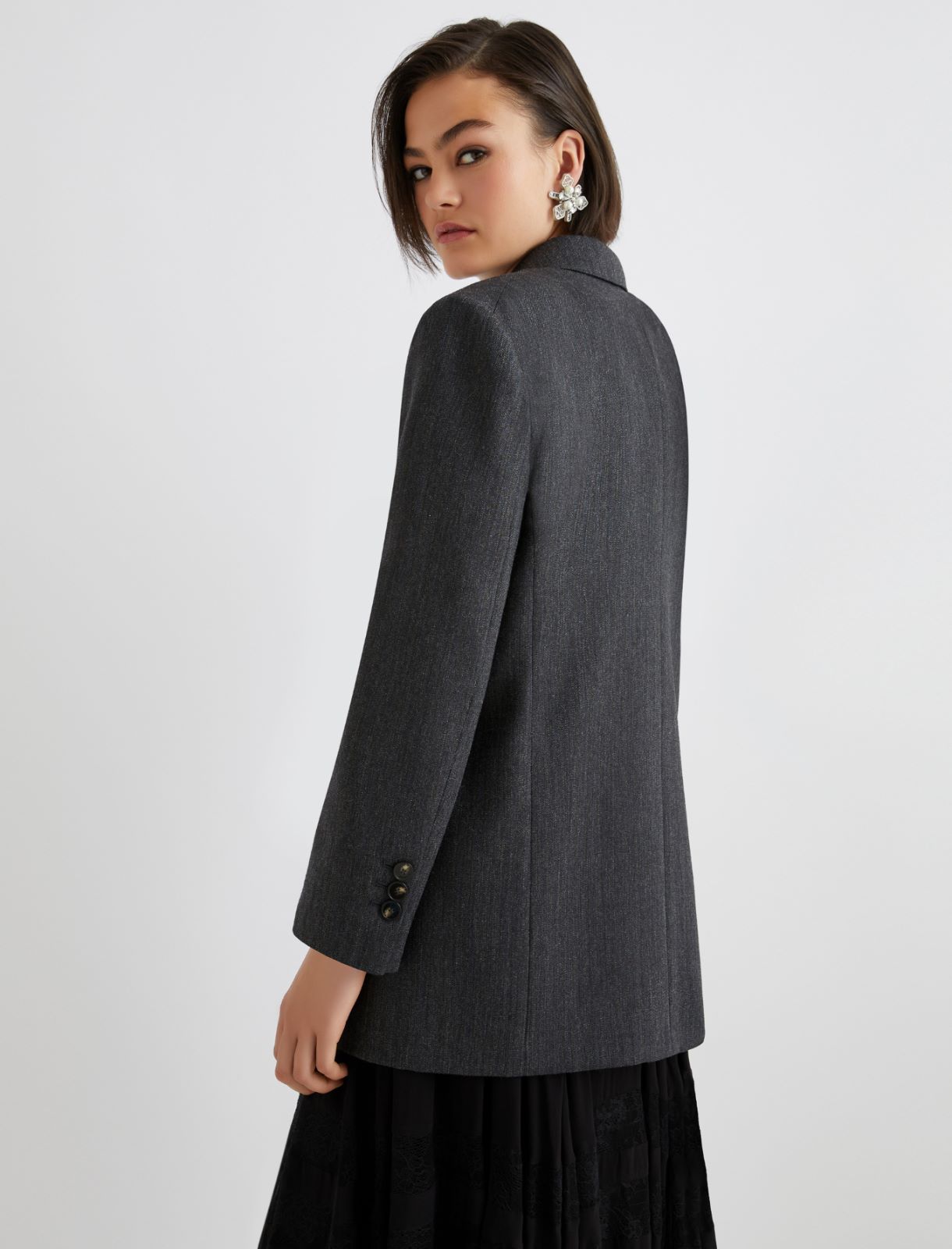 Double-breasted wool blazer - GREY - Marella - 3