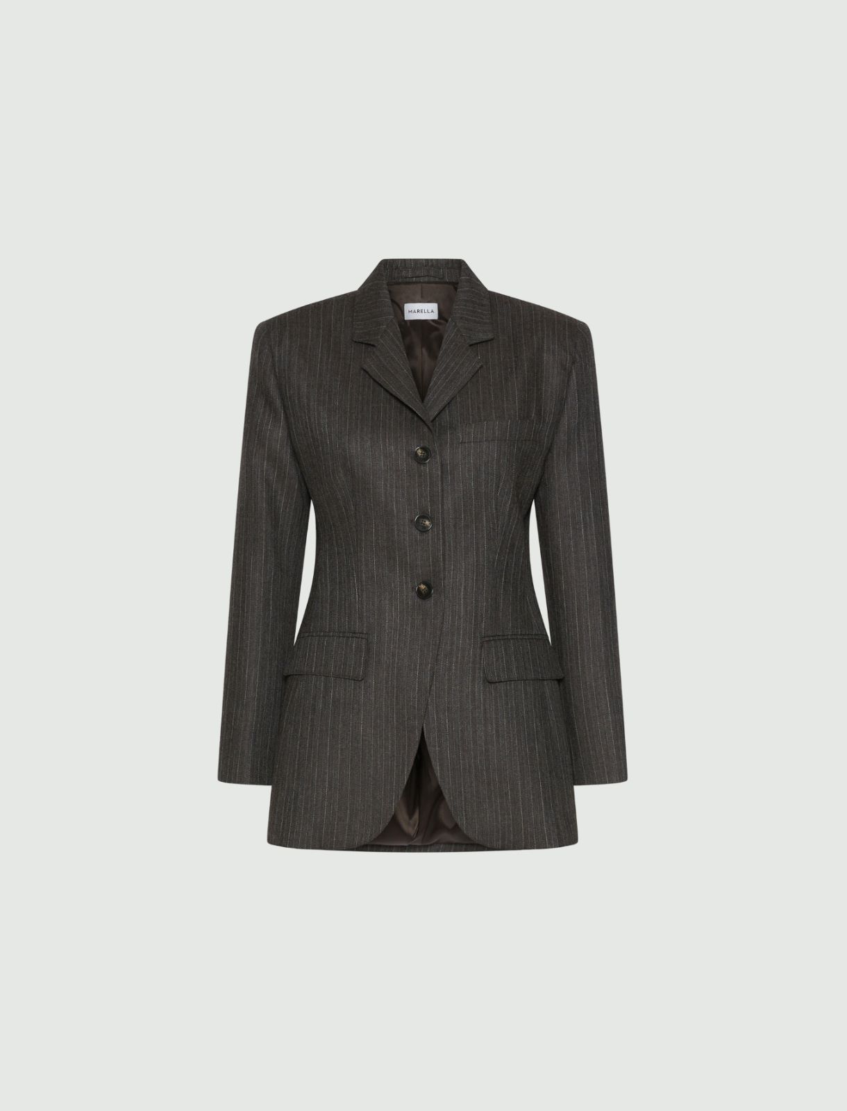 Slim-fit three-button blazer - BROWN - Marella