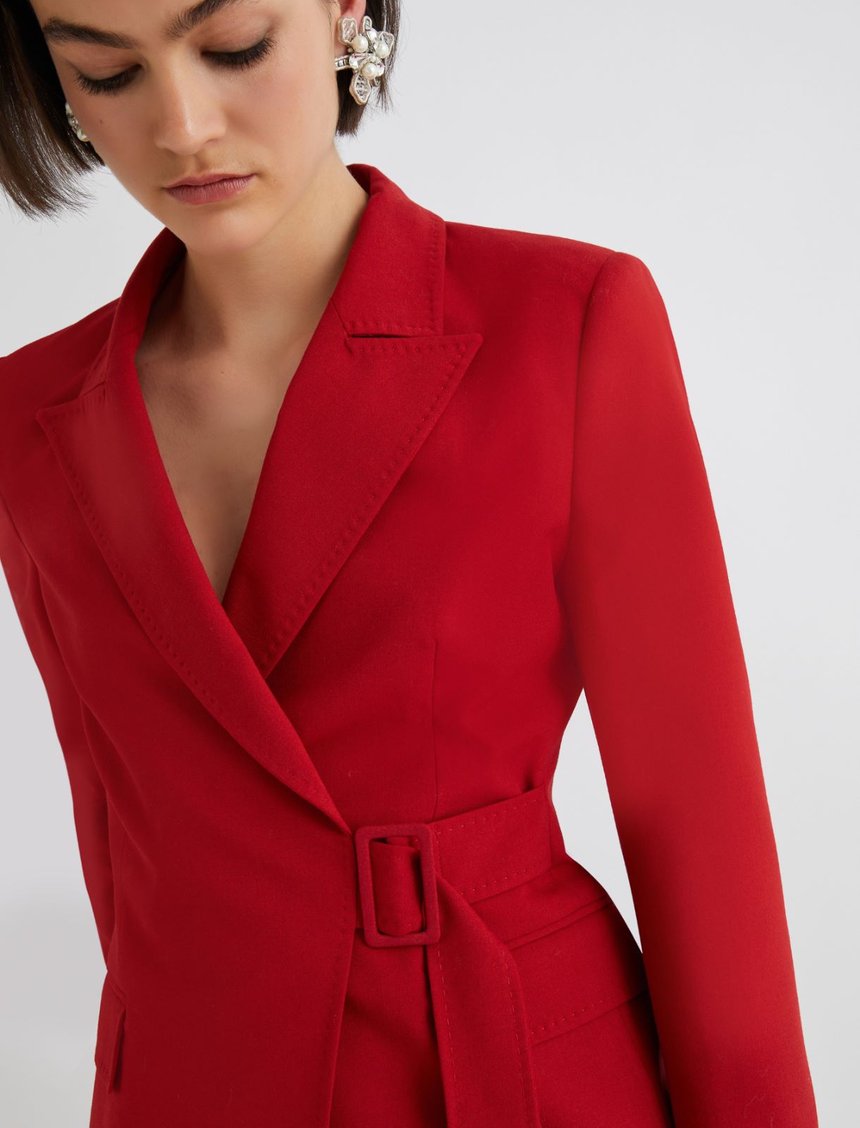 Mini-robe avec poches - ROUGE - Marella - 5