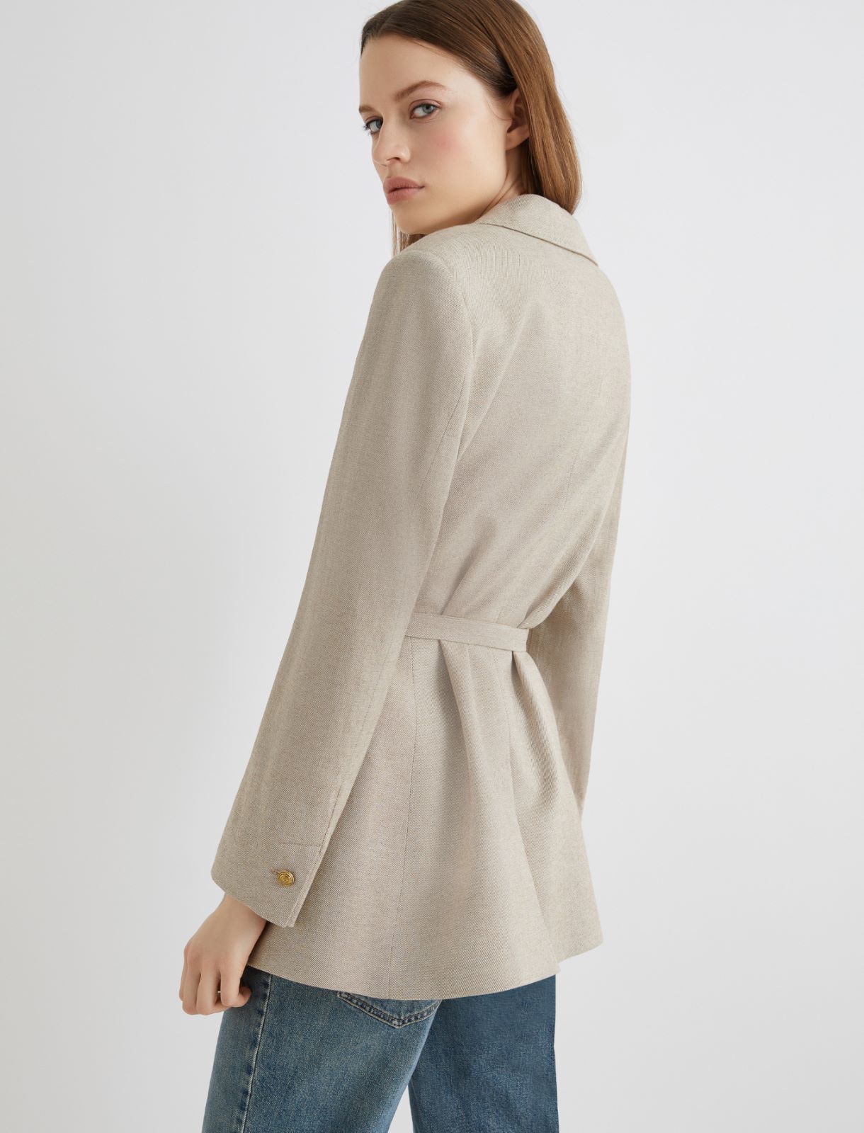 Belted blazer - HAZELNUT BROWN - Marella - 3
