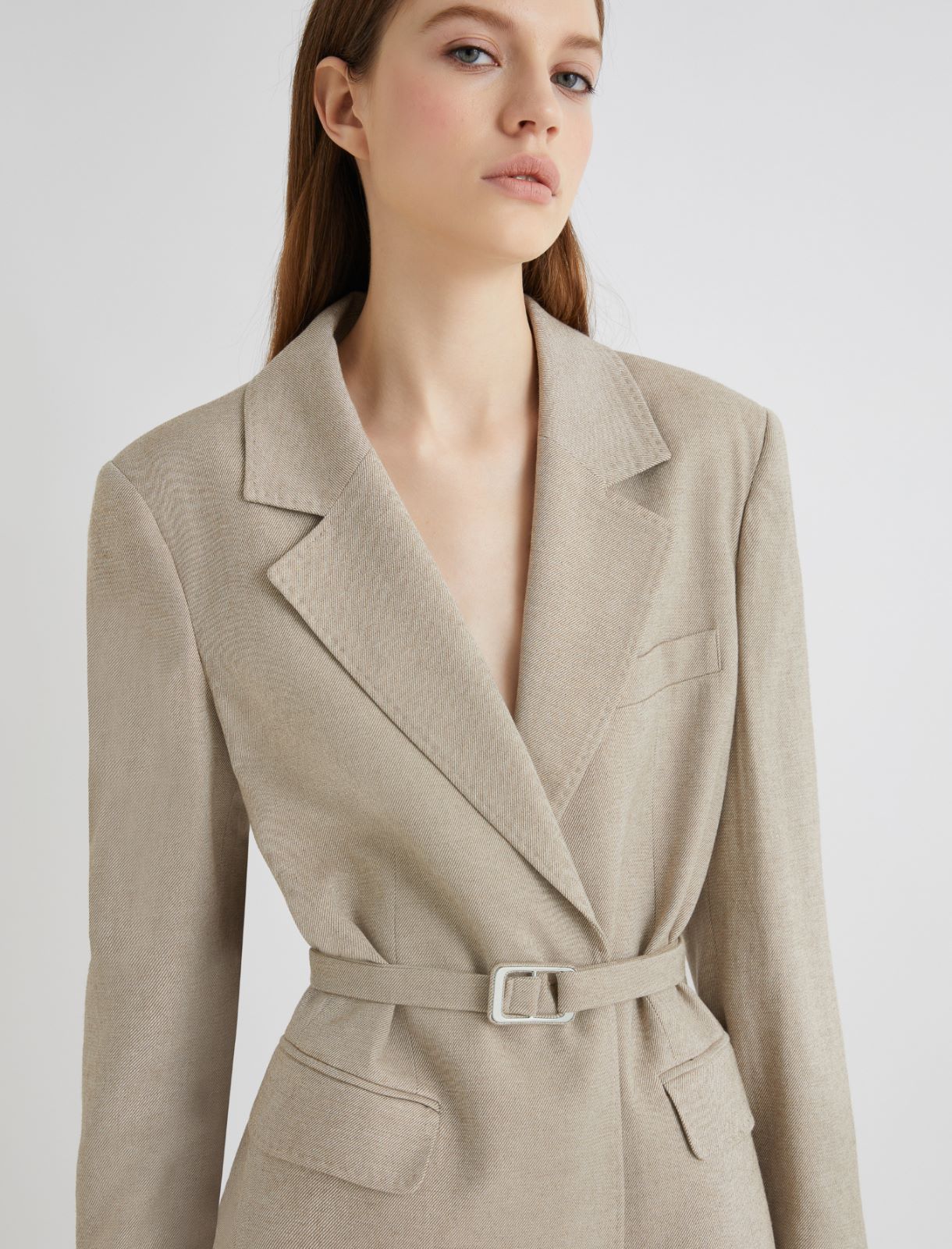 Belted blazer - HAZELNUT BROWN - Marella - 5