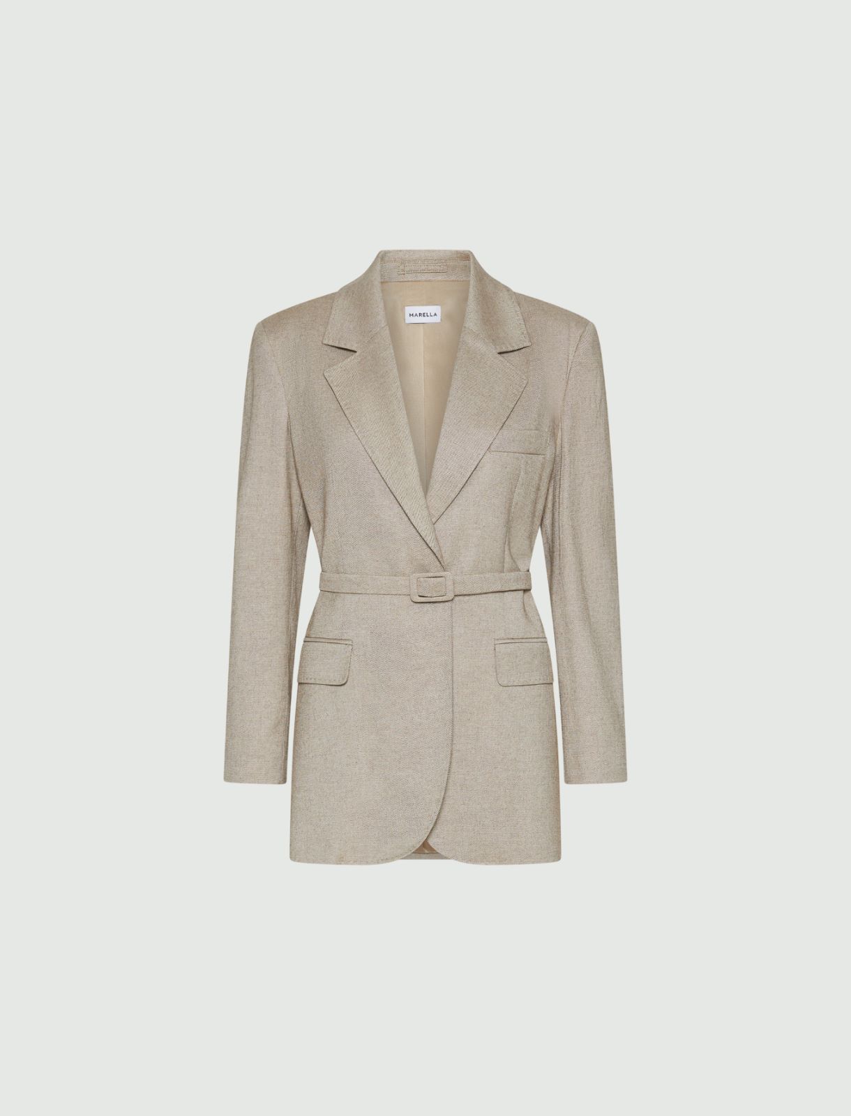 Belted blazer - HAZELNUT BROWN - Marella