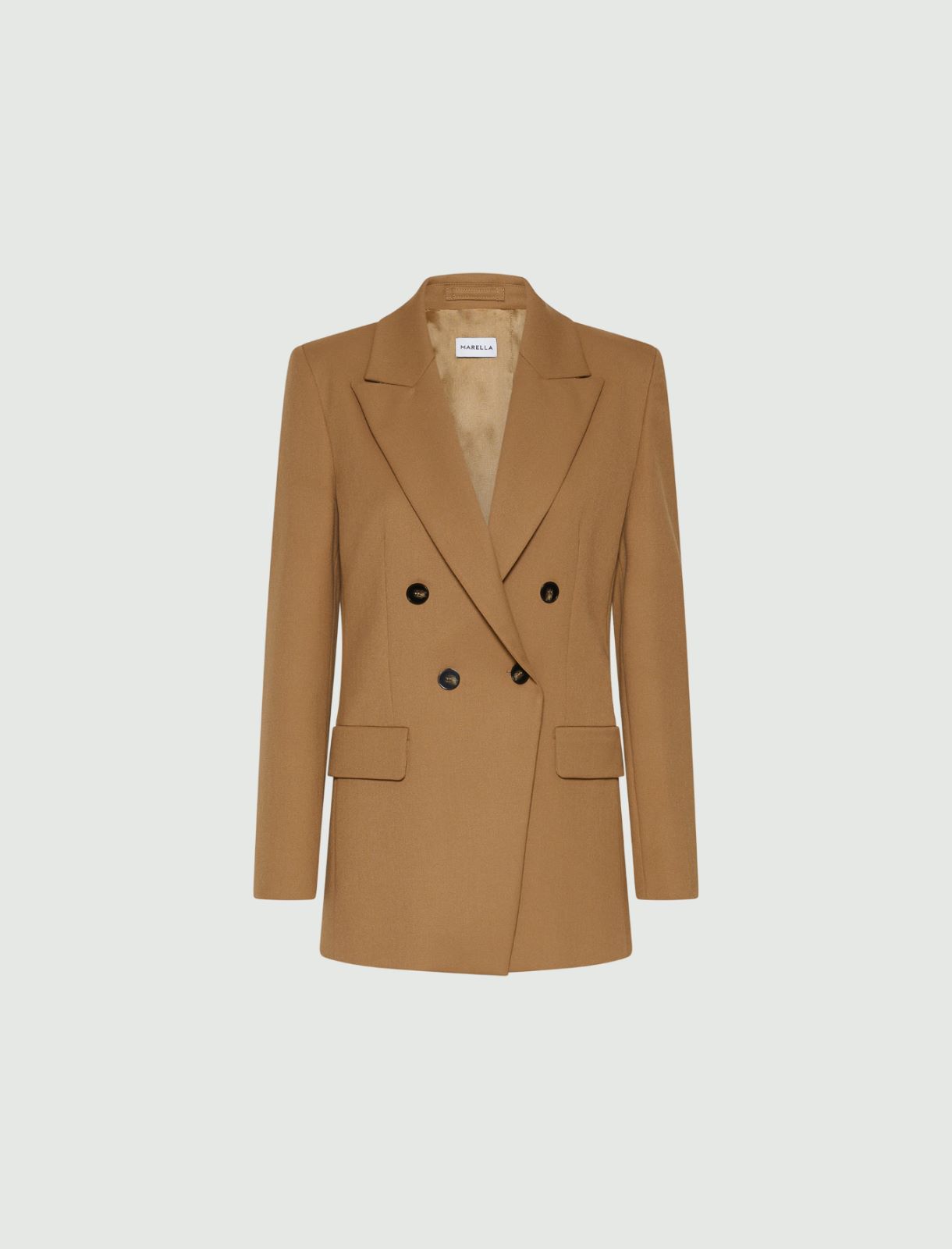 Double-breasted stretch blazer - OLIVE - Marella