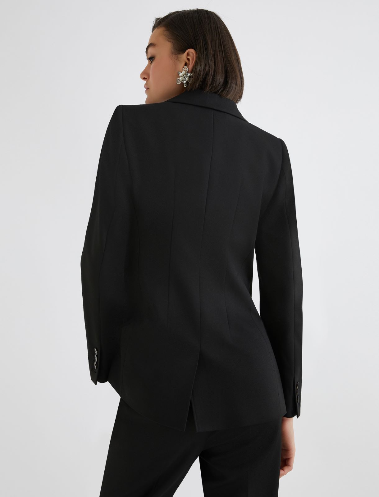Double-breasted stretch blazer - BLACK - Marella - 3